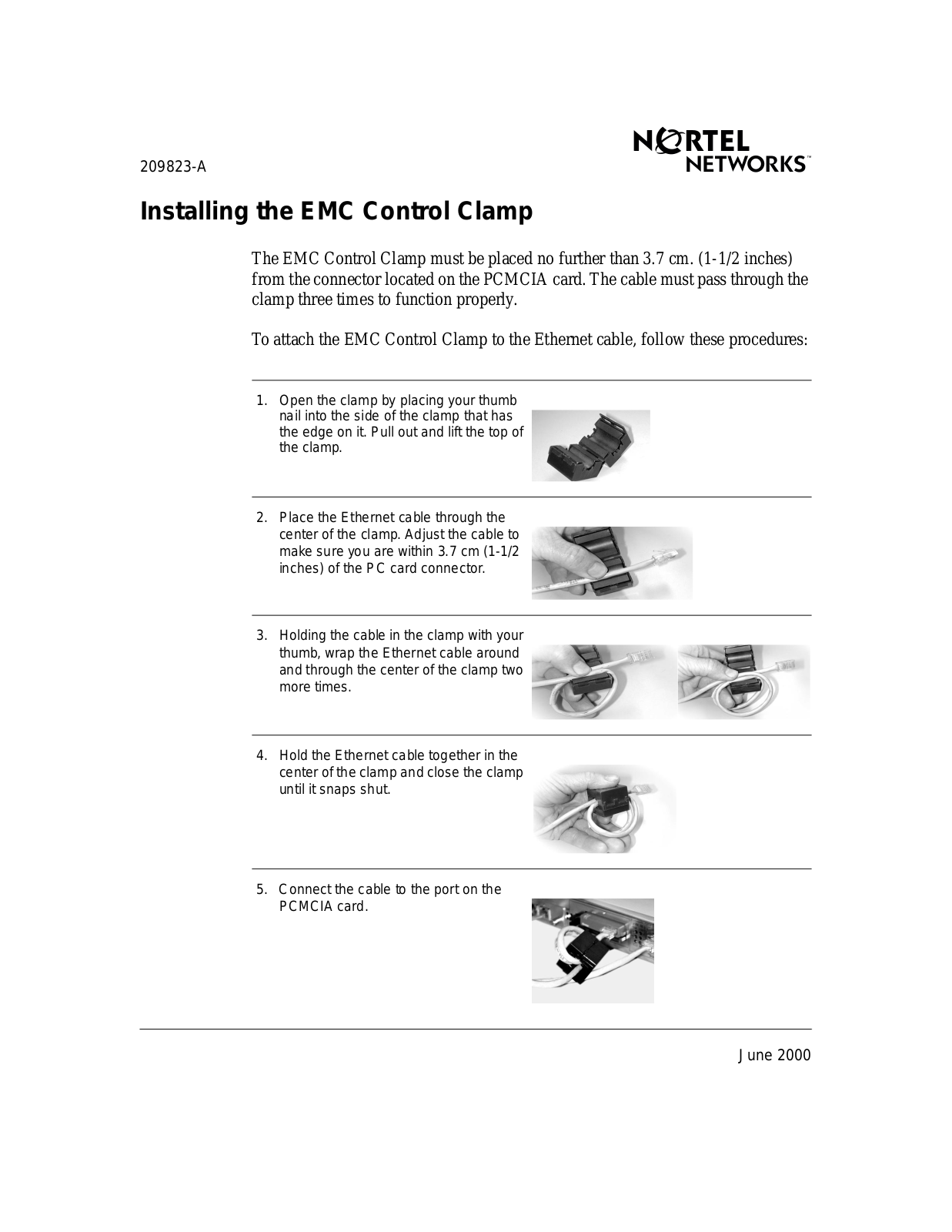 Nortel Networks Control Clamp EMC User Manual