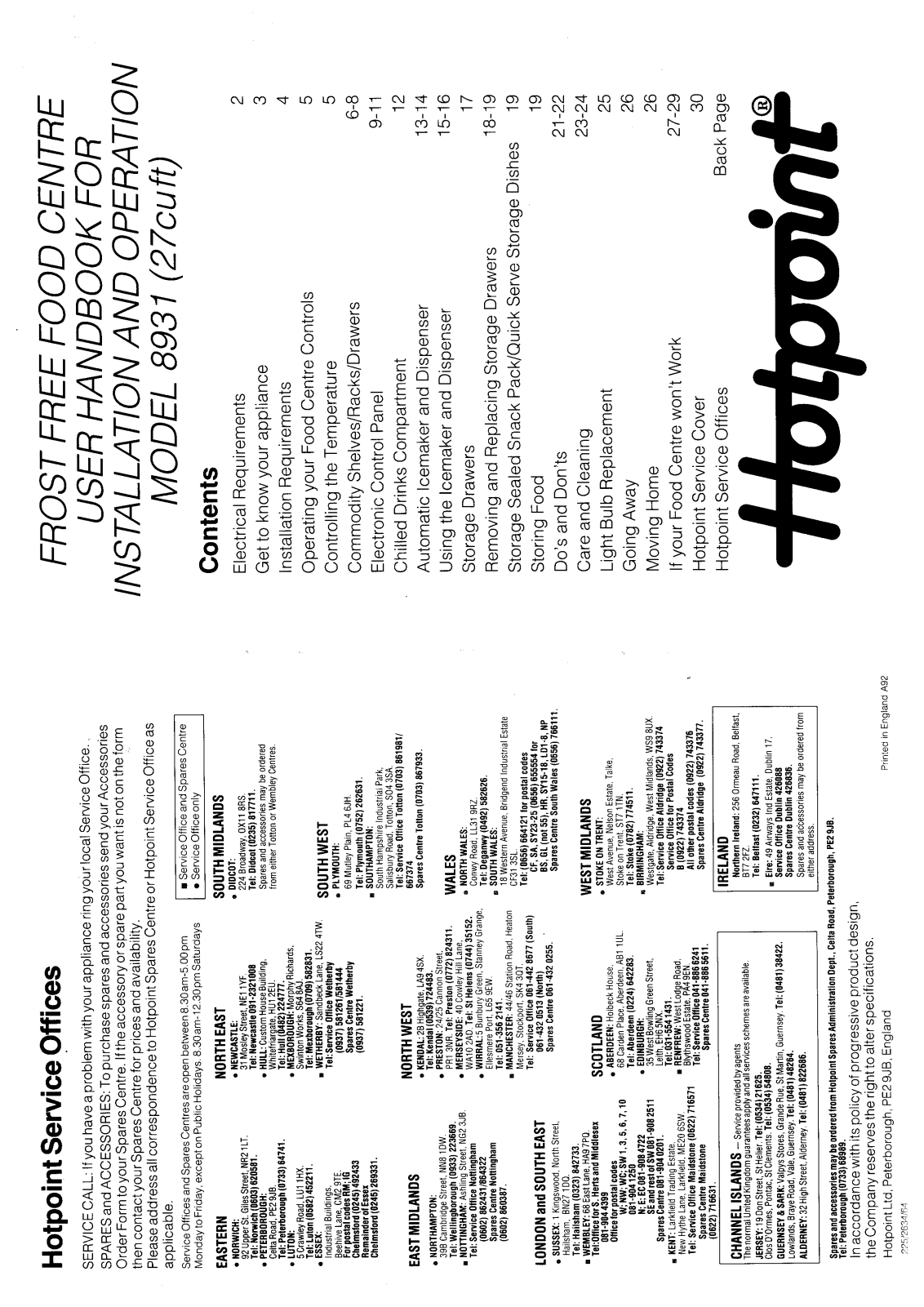 Hotpoint-Ariston HB8931 User Manual