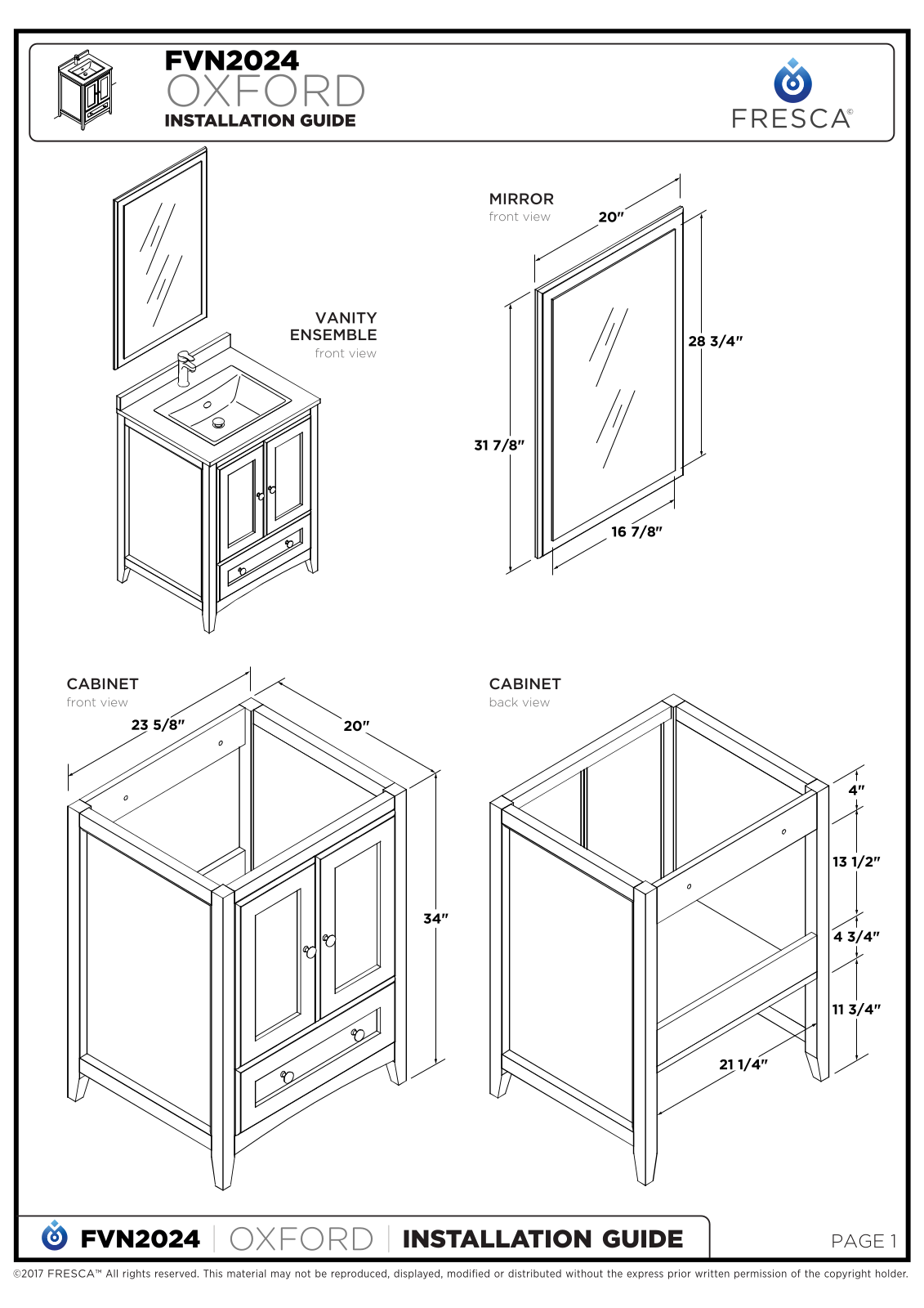 Fresca FBH1905 Installation & Assembly - ManualMachine.com