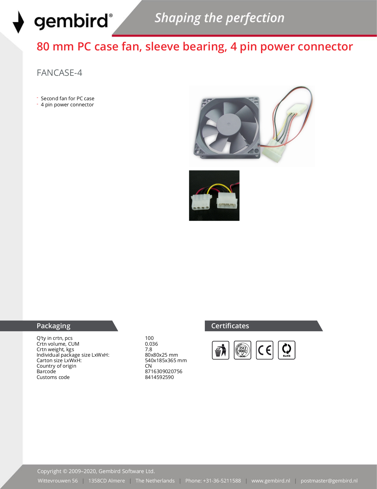 Gembird FANCASE-4 User Manual