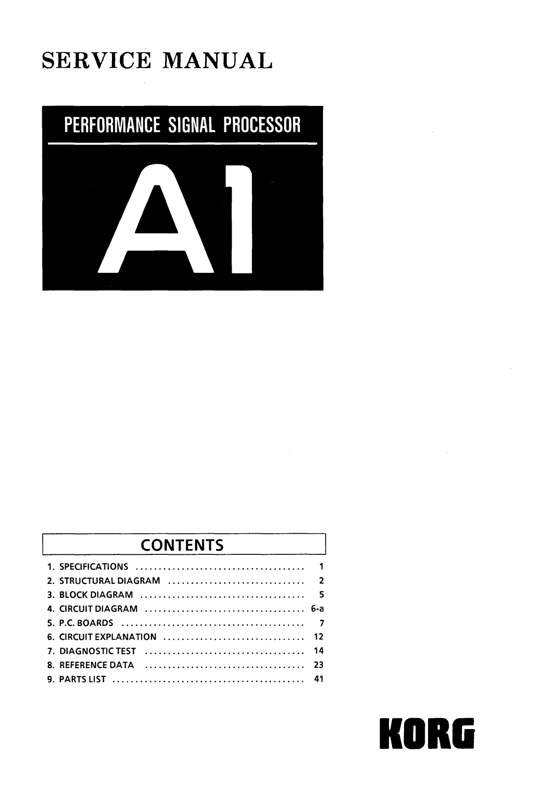 Korg A1 Service Manual