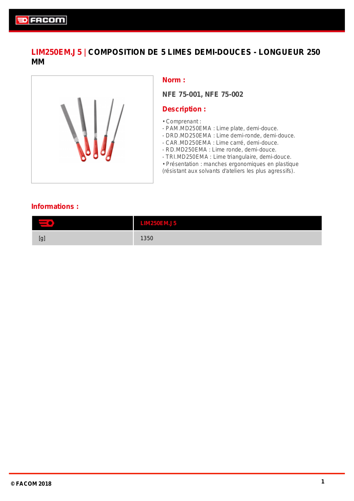 Facom LIM250EM.J5 Specification - ManualMachine.com