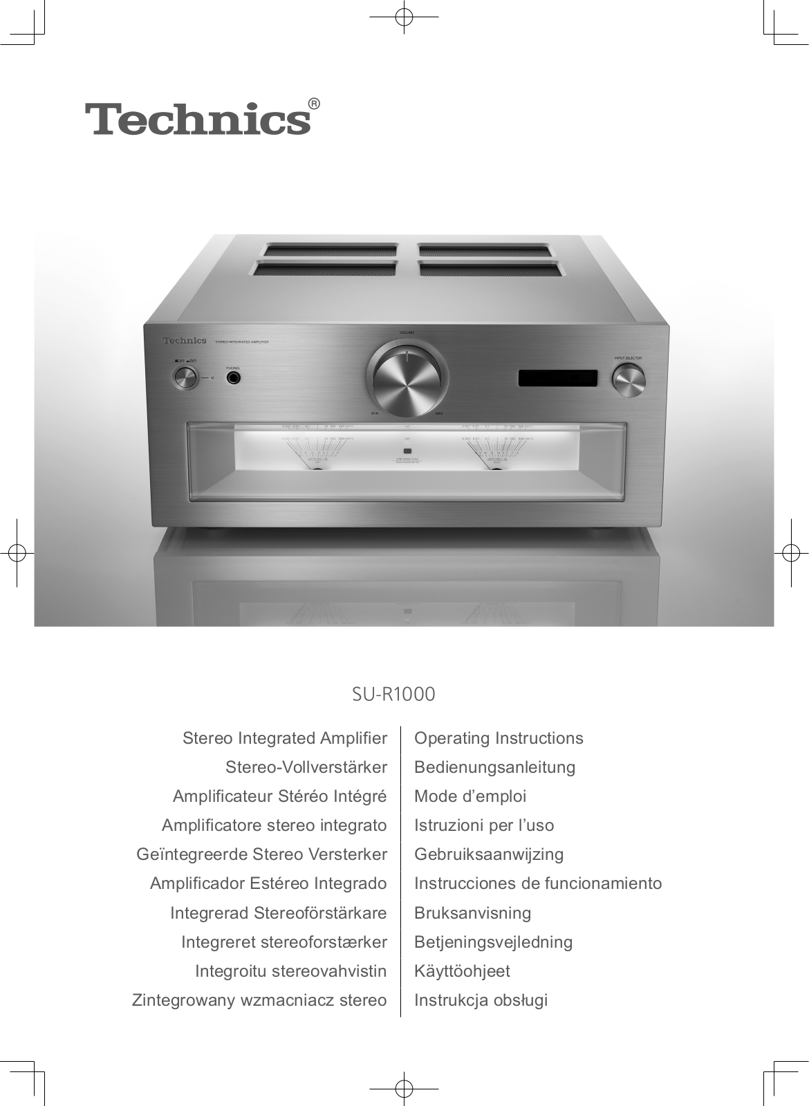 Panasonic SU-R1000 Operation manual