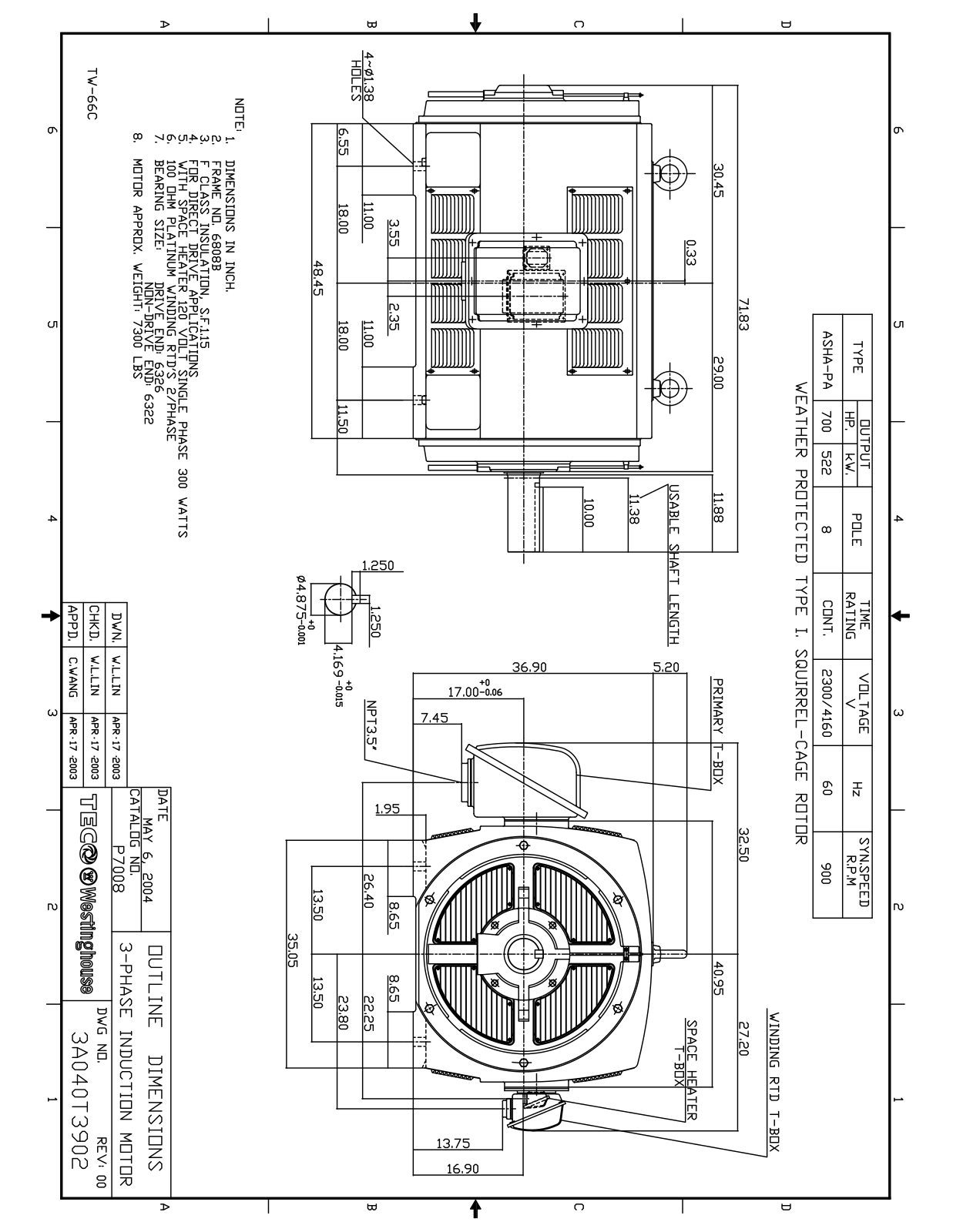 Teco P7008 Reference Drawing