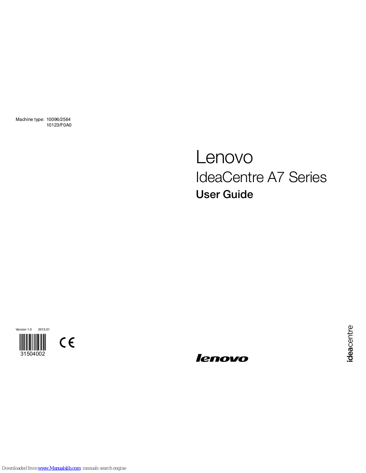 Lenovo A5 Series, IdeaCentre 10141, F0A8, A530, IdeaCentre A520 User Manual