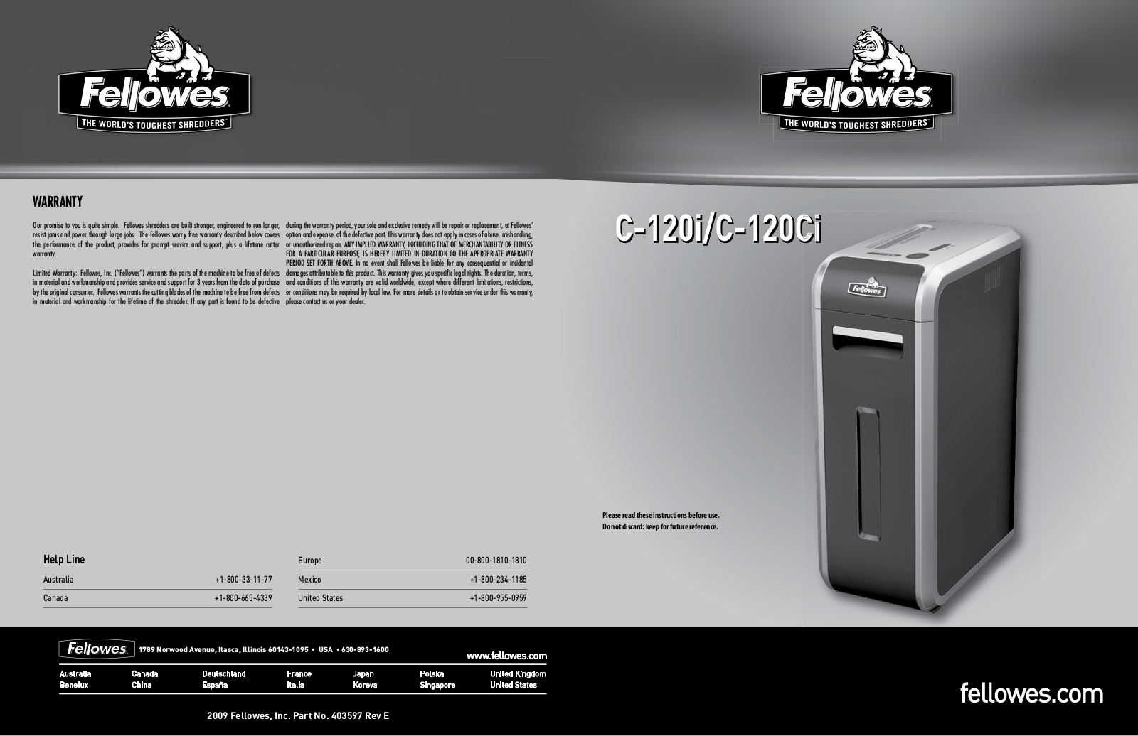 Fellowes C-120I User Manual