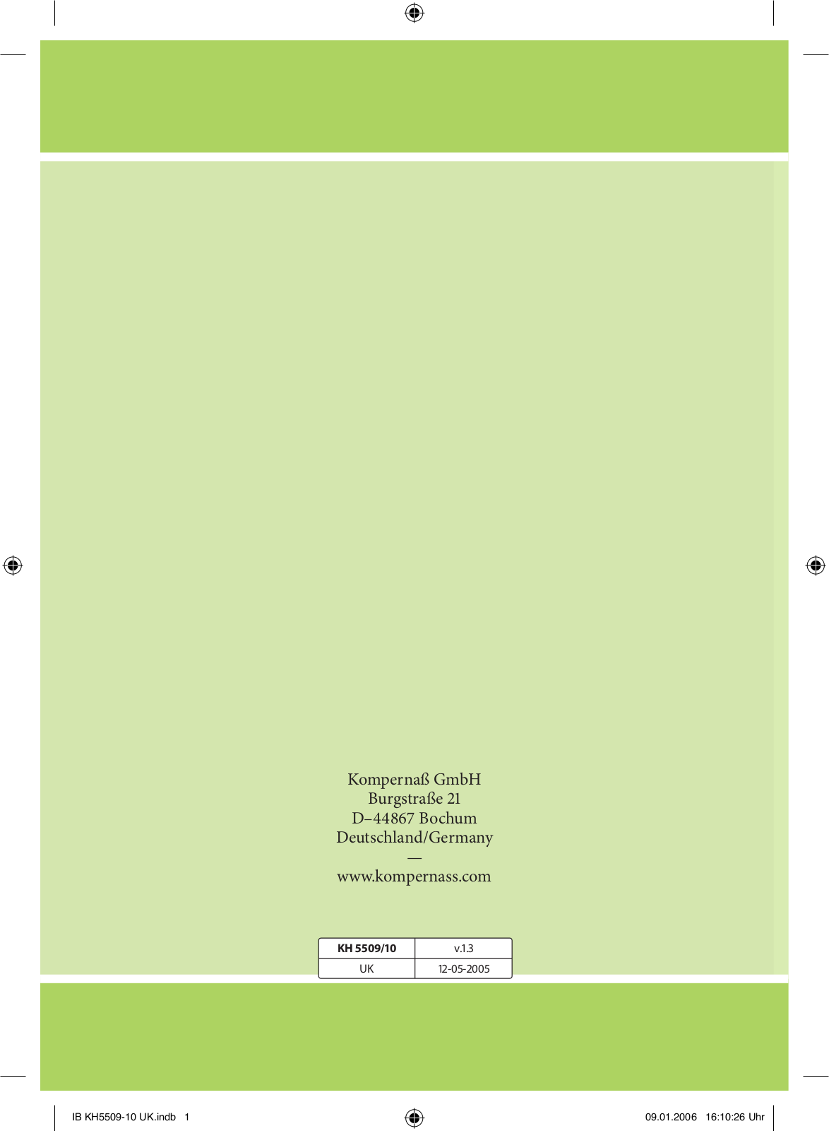 Balance KH 5509, KH 5510 User Manual