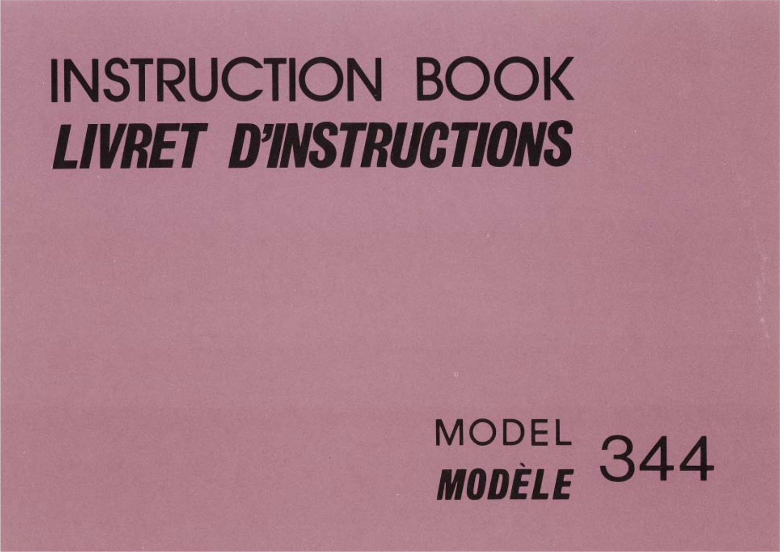 Janome 344 Instruction Manual