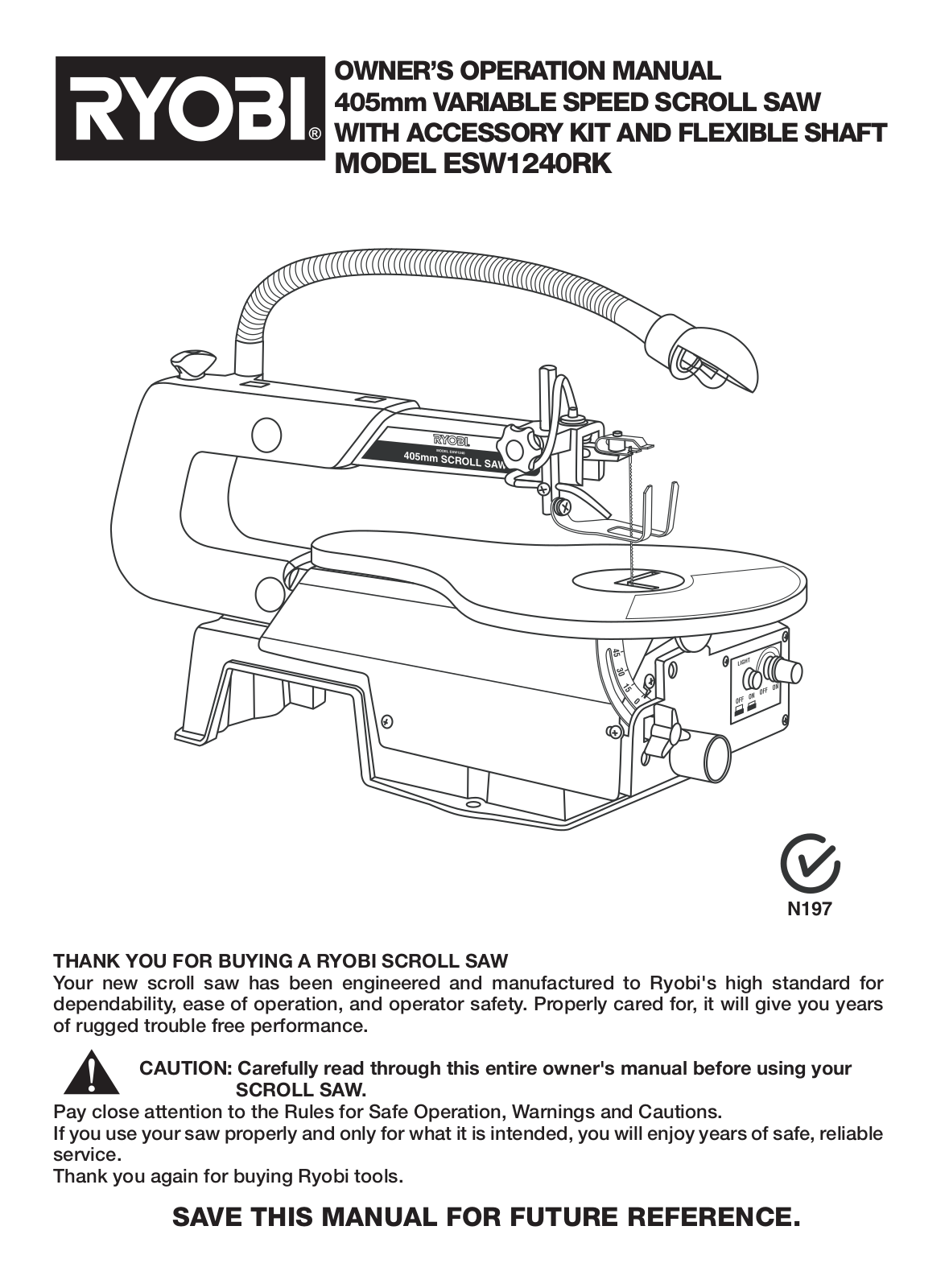 Ryobi ESW1240RK User Manual