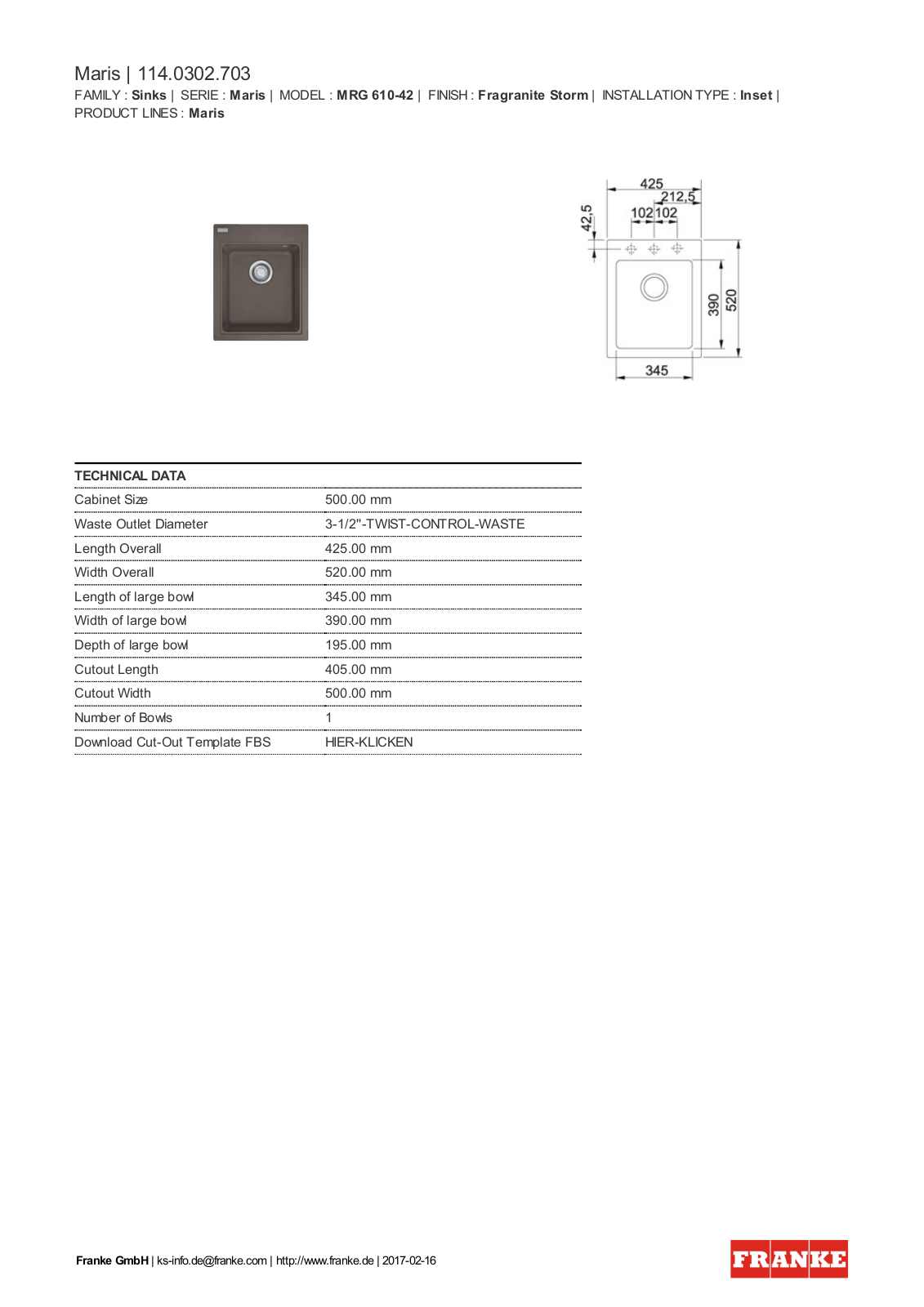 Franke 114.0302.703 Service Manual