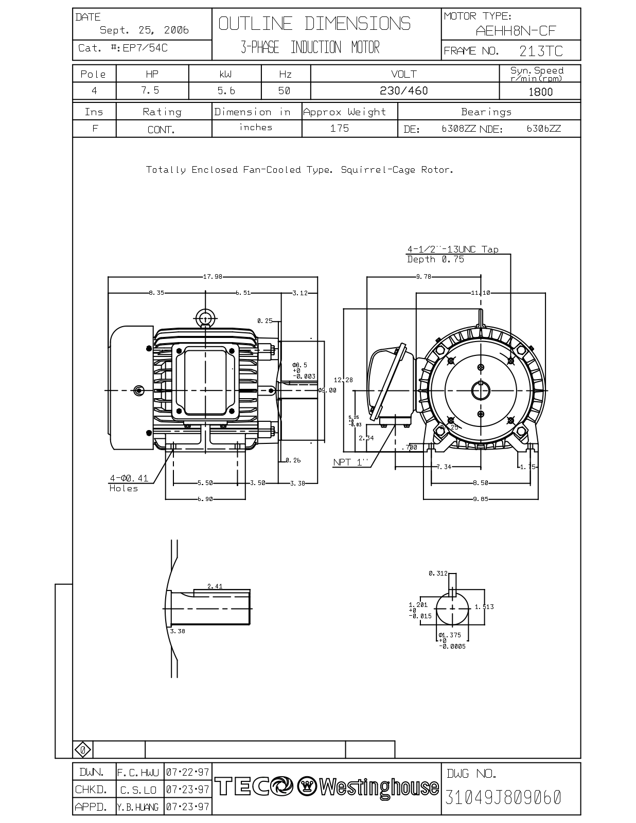 Teco EP7/54C Reference Drawing