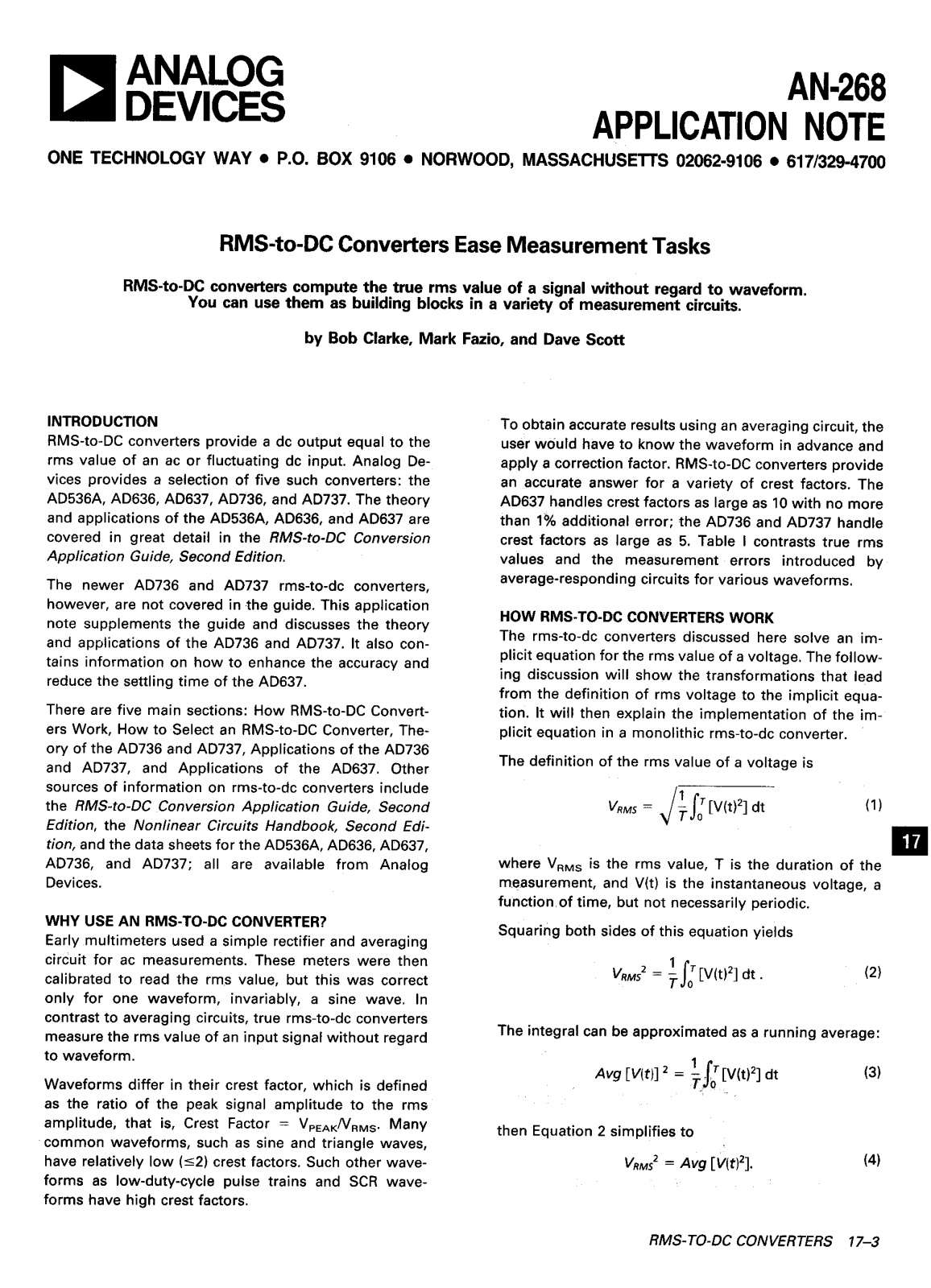 Analog Devices AN268 Application Notes