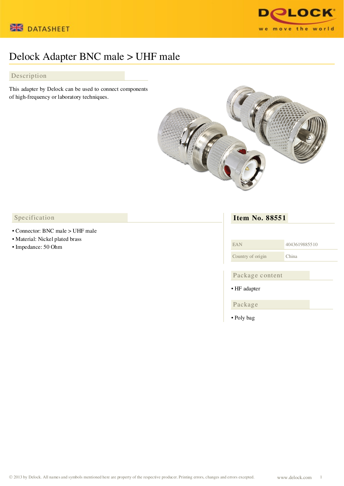 DeLOCK 88551 User Manual