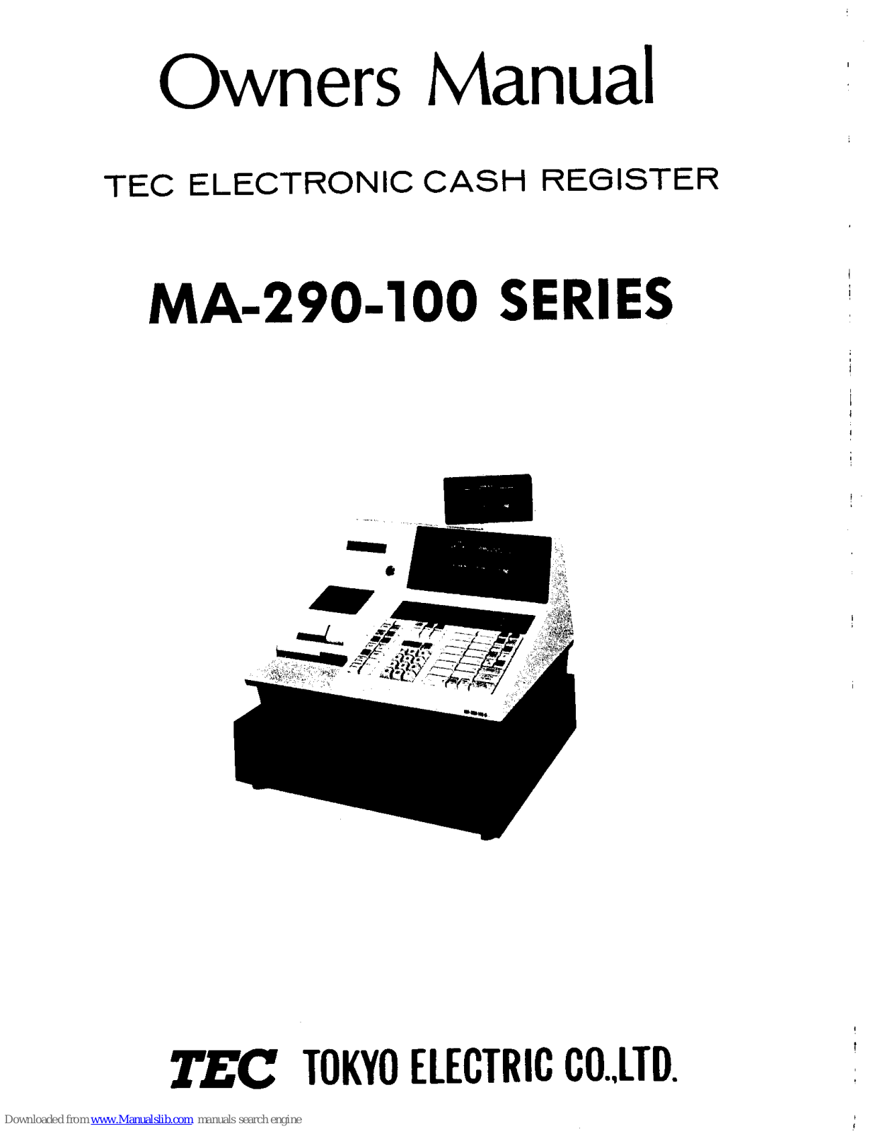 TEC MA-290, MA-290-100 SERIES Owner's Manual - ManualMachine.com