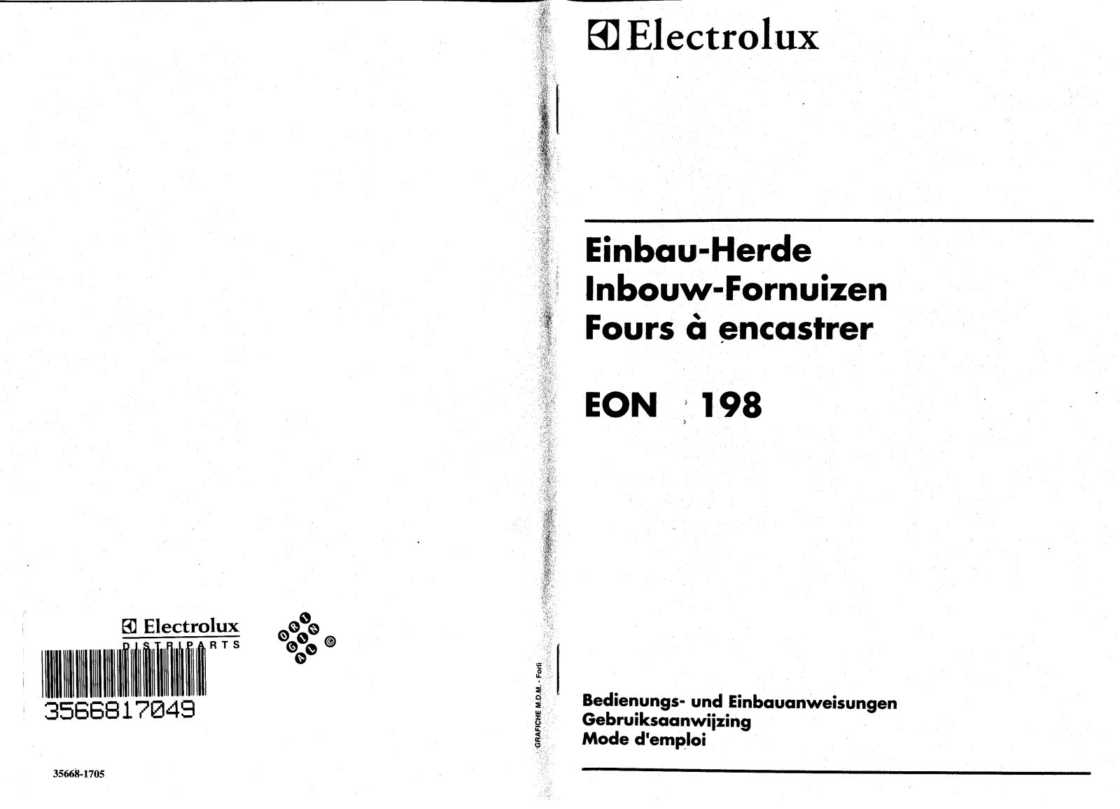 AEG EON198B, EON198X, EON198W User Manual