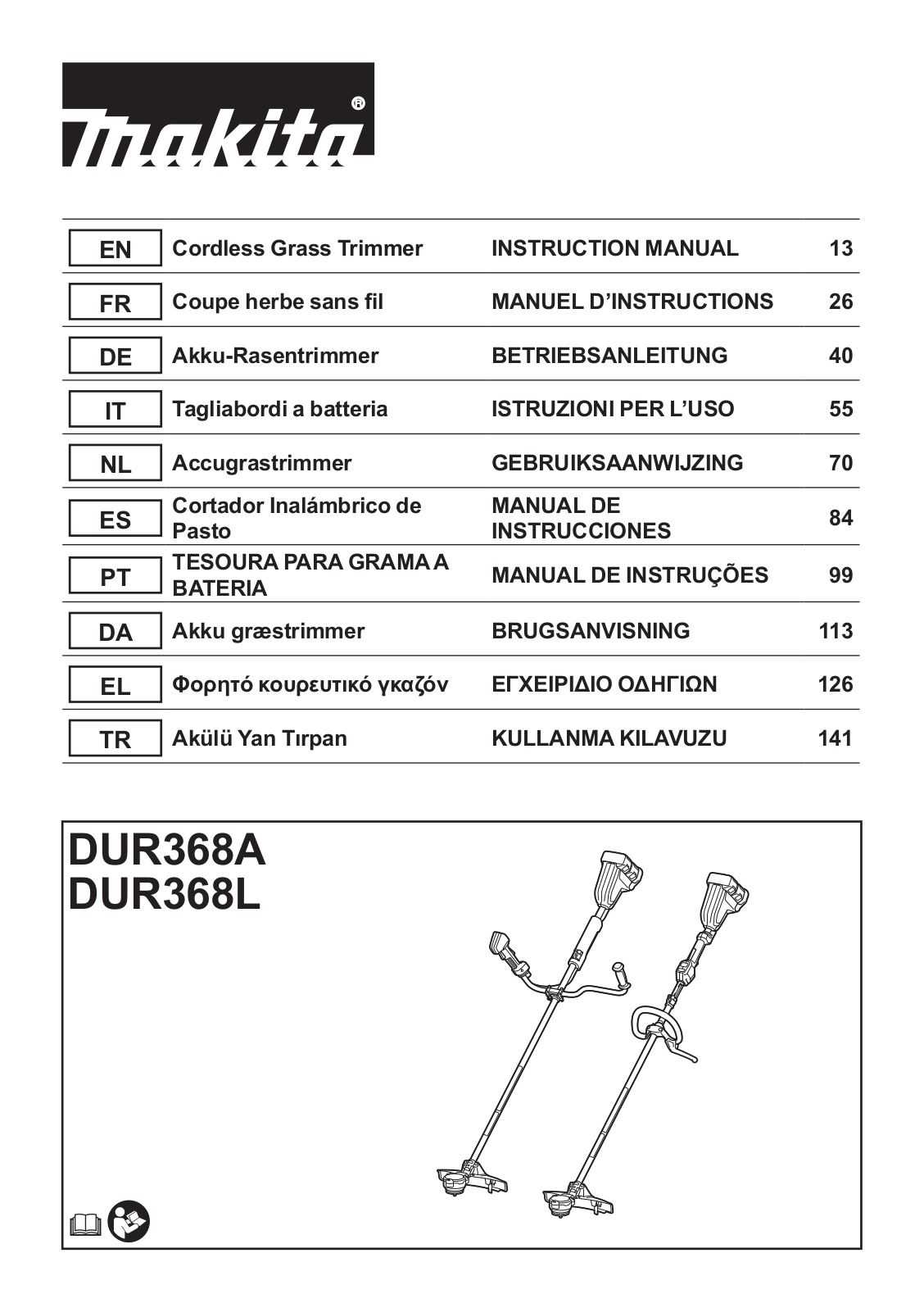 Makita DUR368LZ User manual