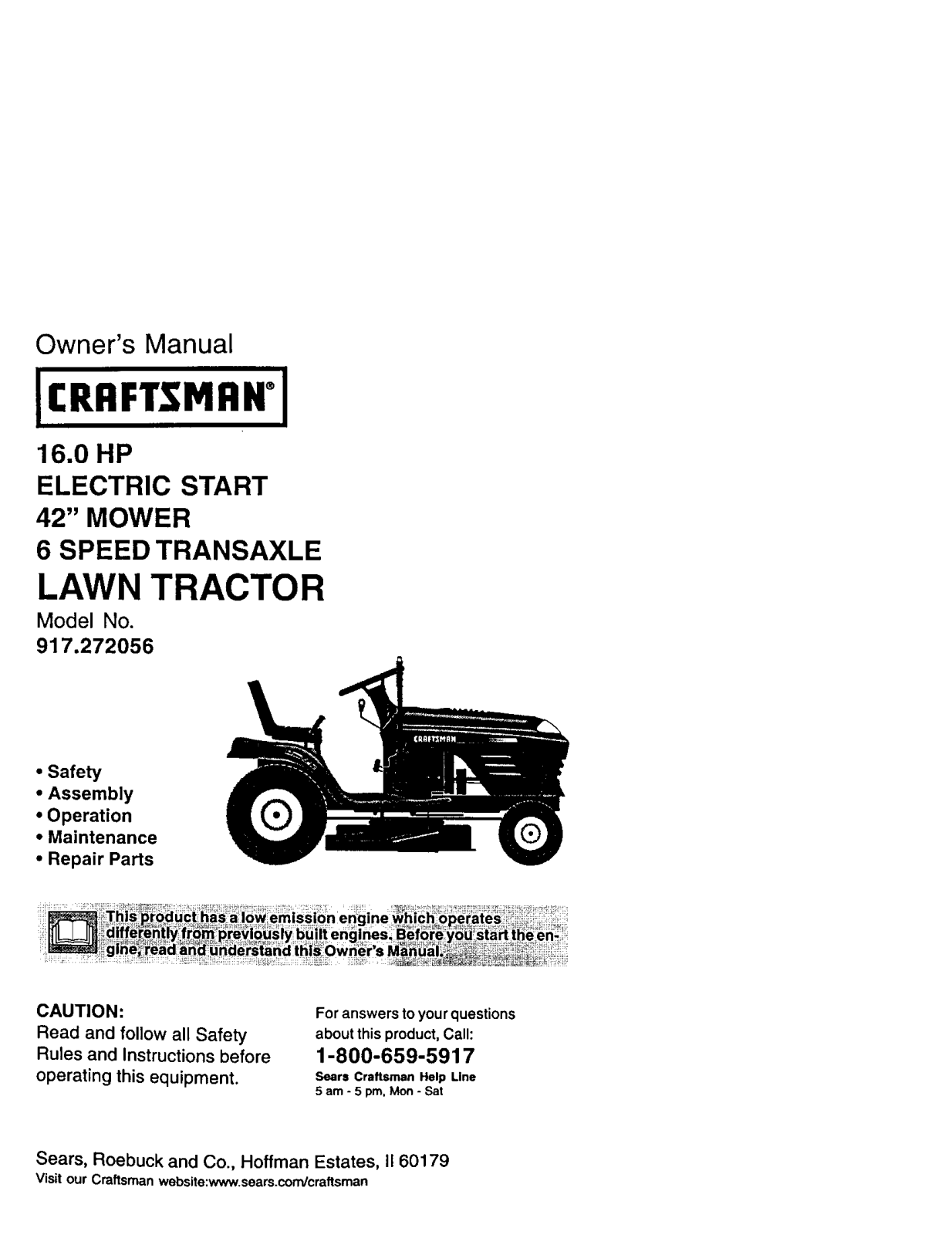 Craftsman 917272056 Owner’s Manual