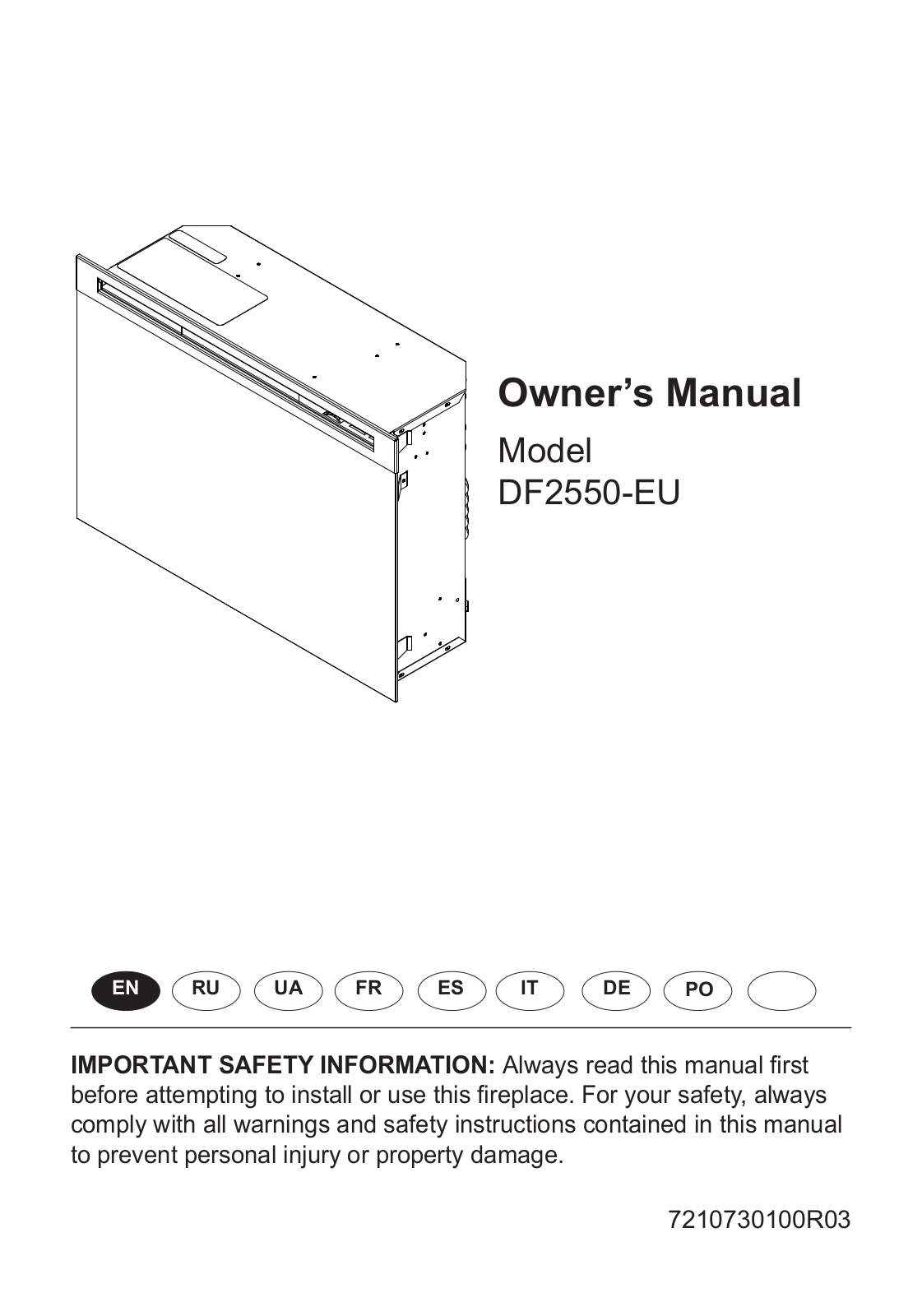 Dimplex DF2550-EU Owner's Manual