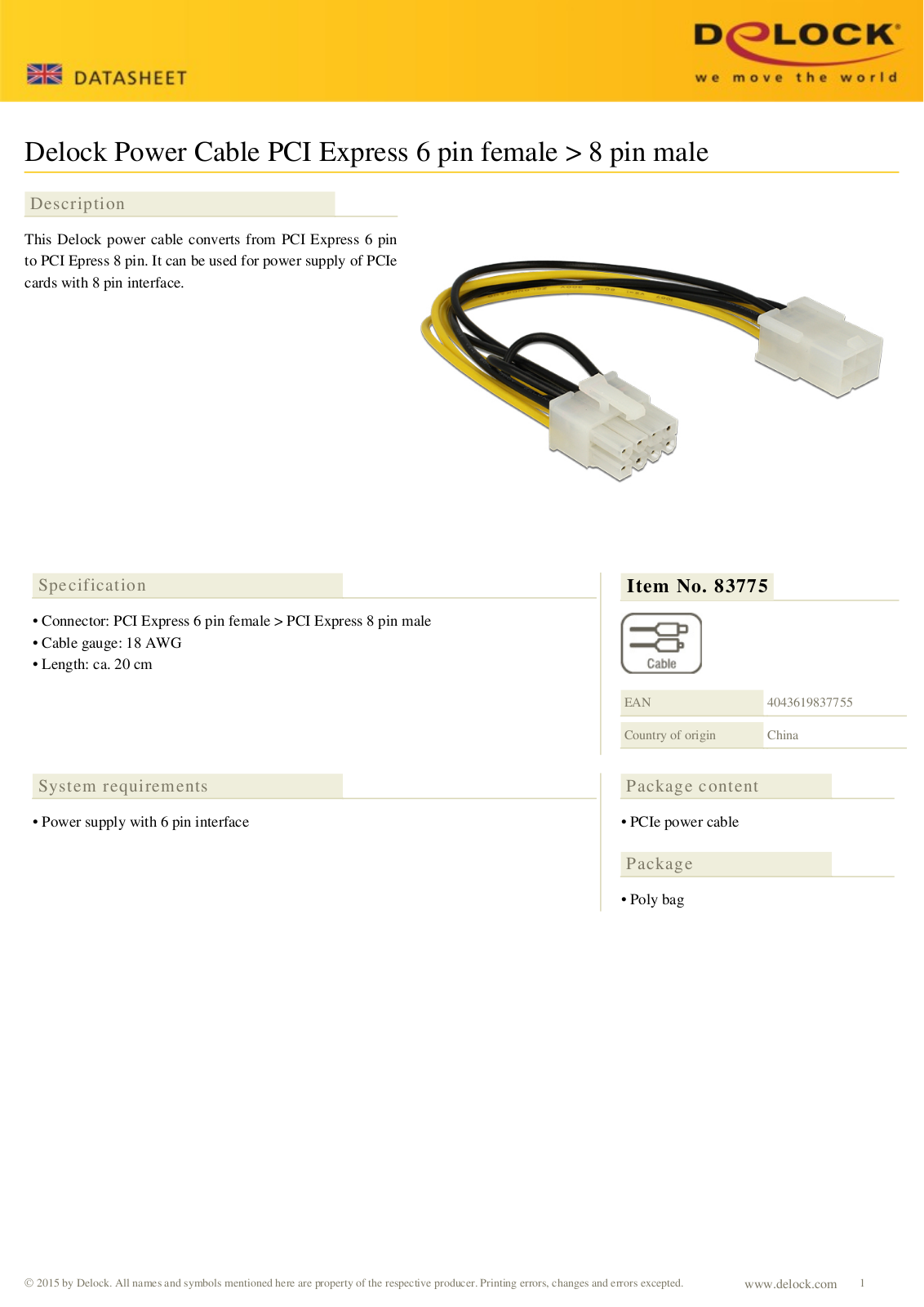 DELOCK 83775 Datasheet - ManualMachine.com