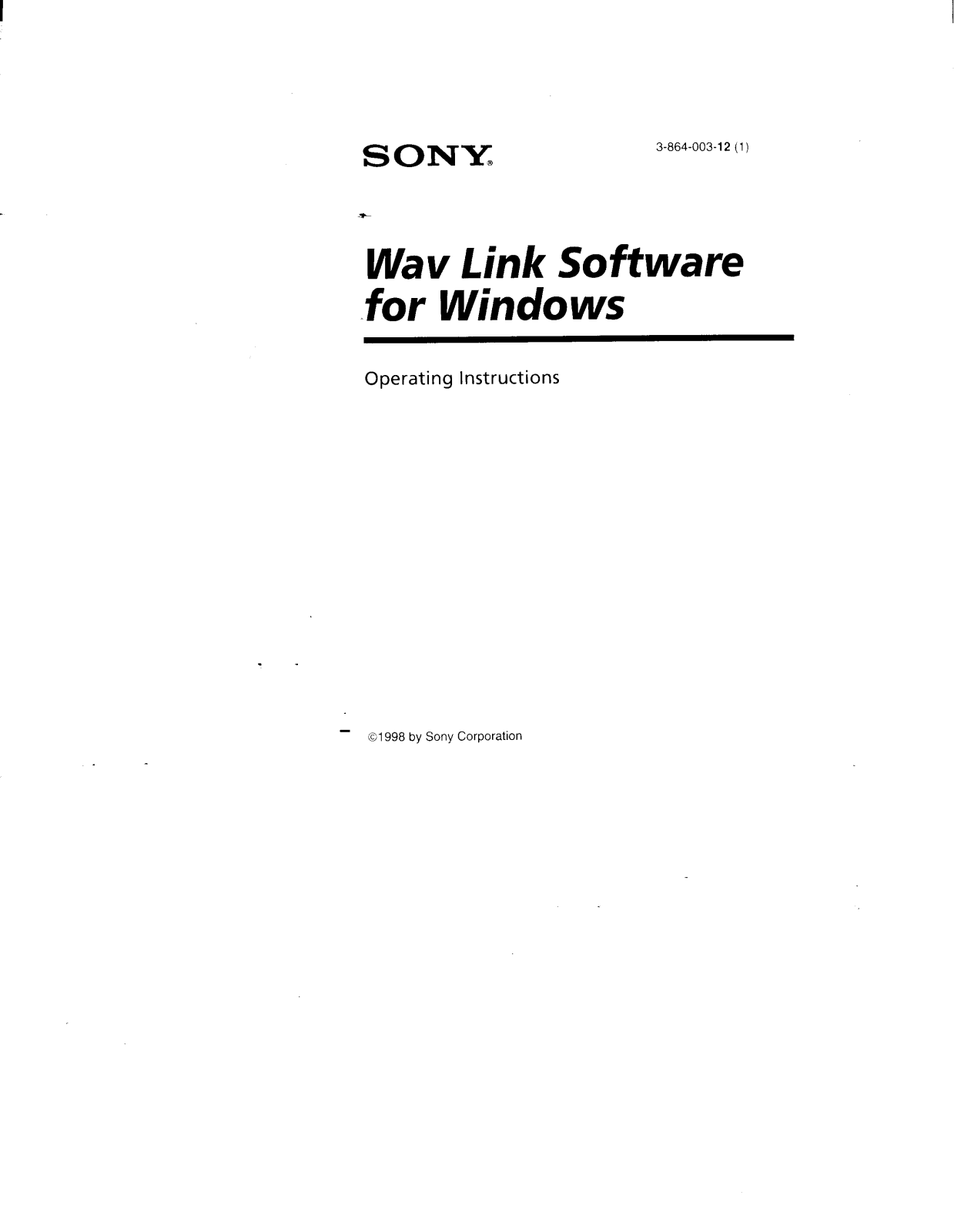 Sony WAVLINK User Manual