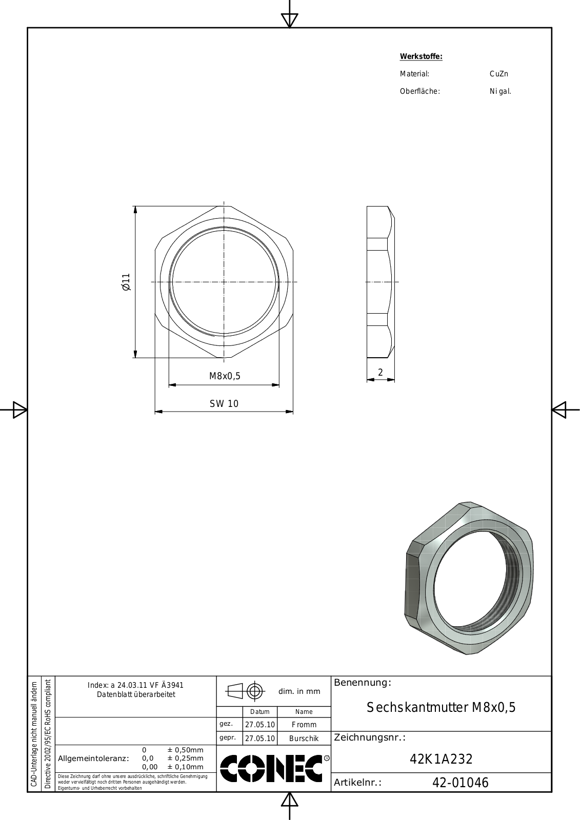CONEC SKM M8 Datasheet - ManualMachine.com