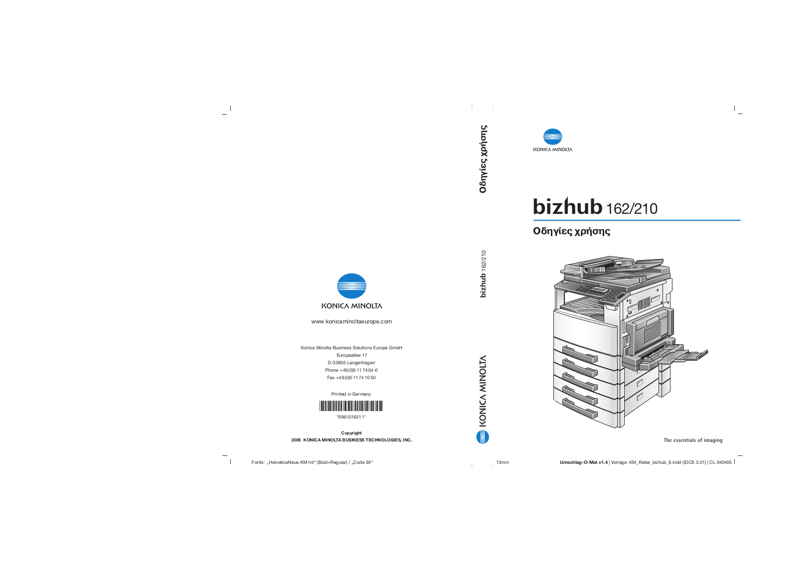 Konica minolta BIZHUB 162, BIZHUB 210 User Manual