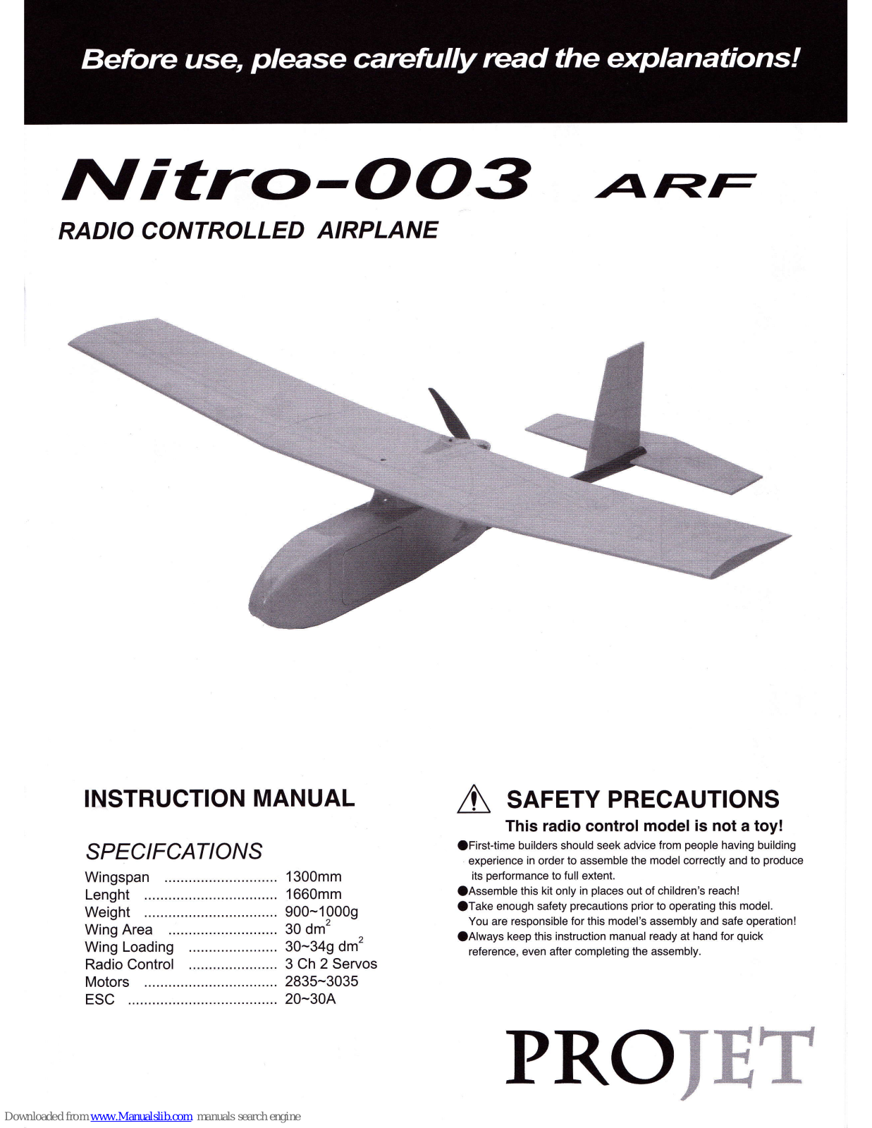 ProJet Nitro-O03 Instruction Manual - ManualMachine.com