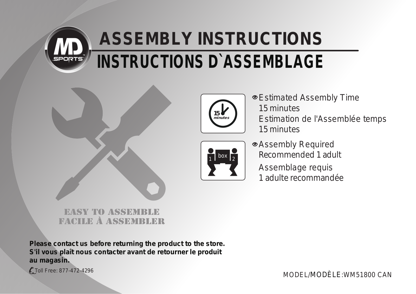 Md sports WM51800 User Manual