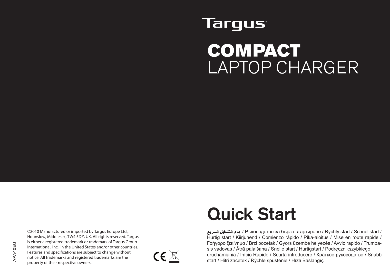 Targus APA40EU User Manual