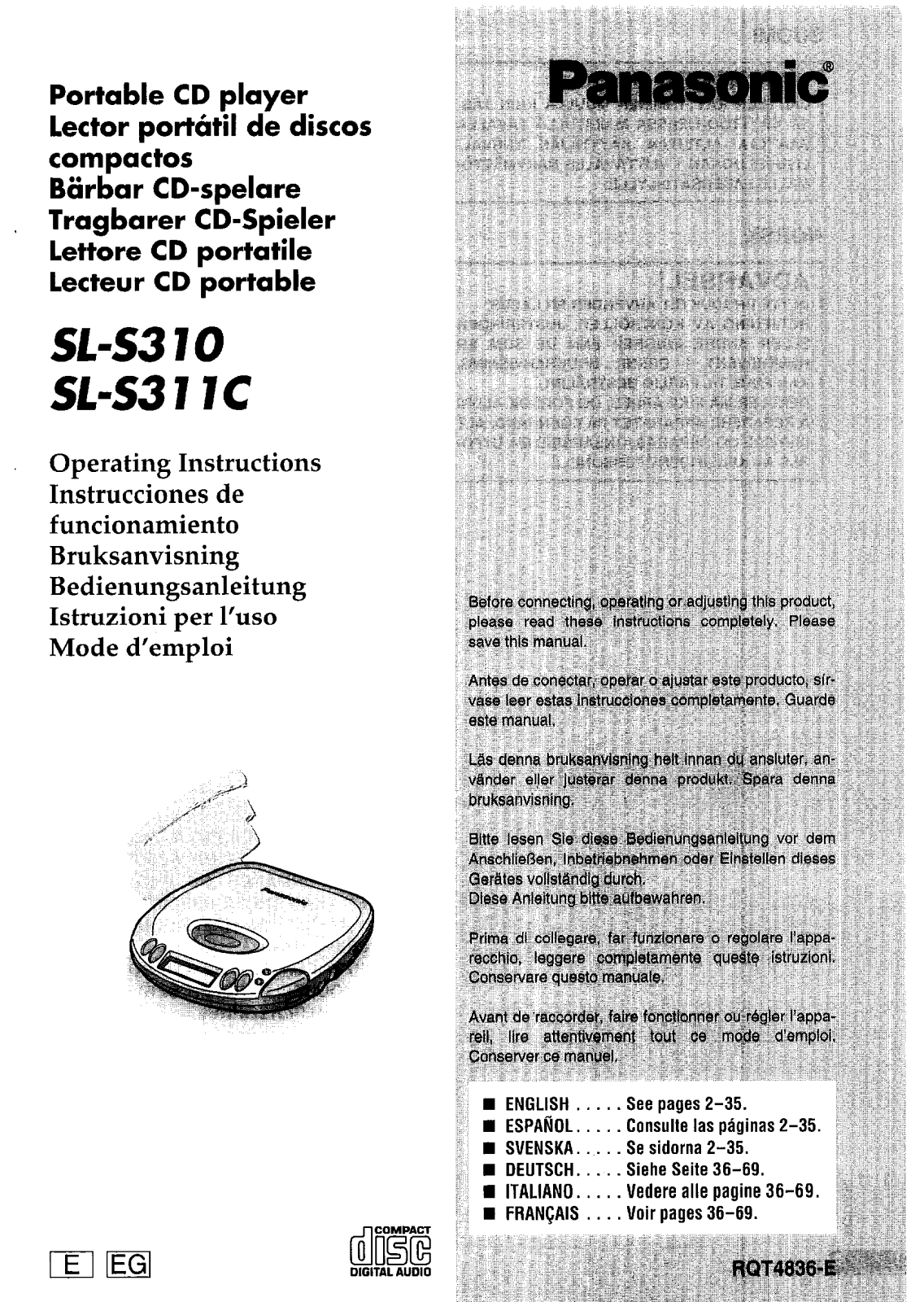 Panasonic SL-S311, SL-S310 User Manual