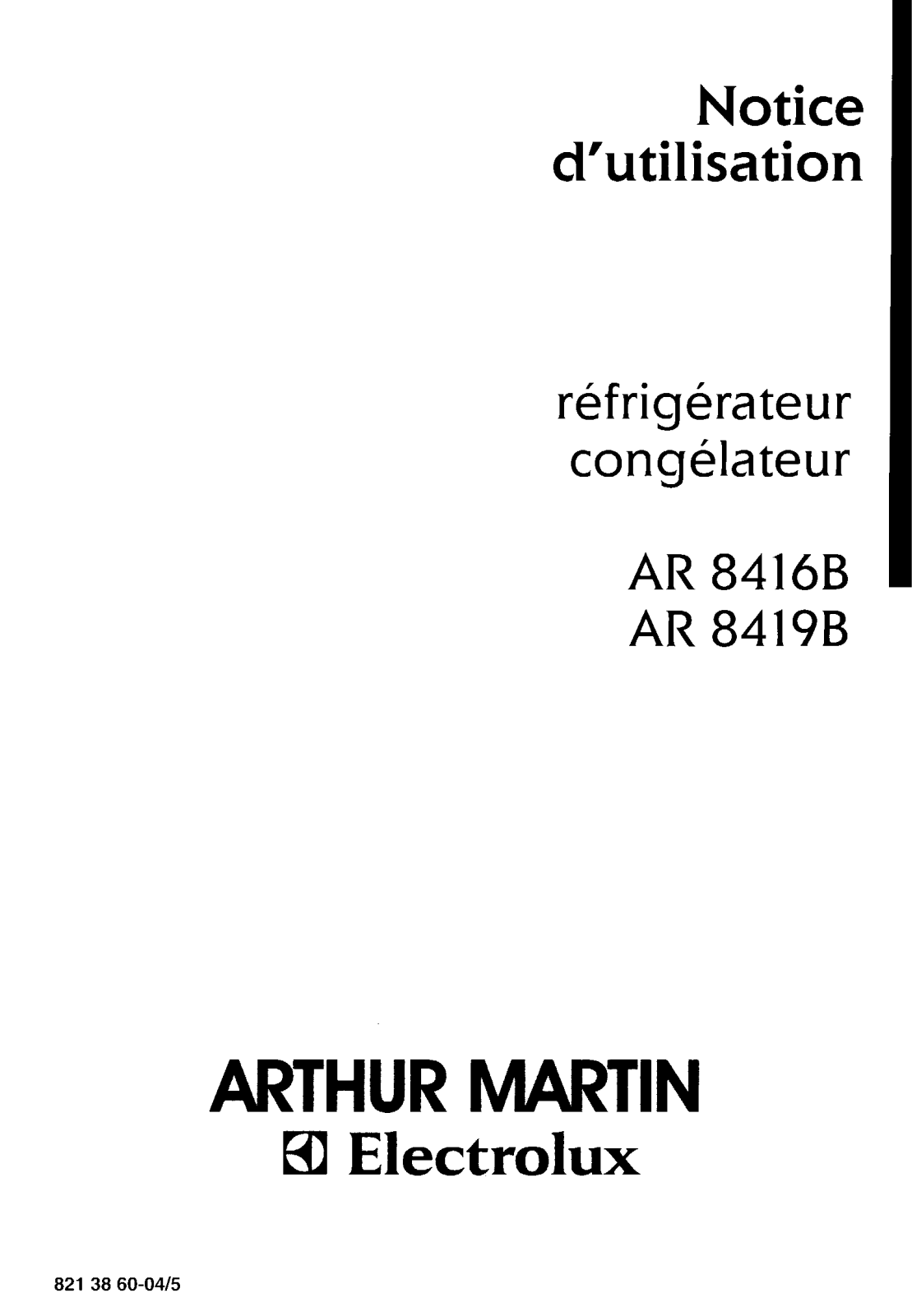 Arthur martin AR8419B User Manual