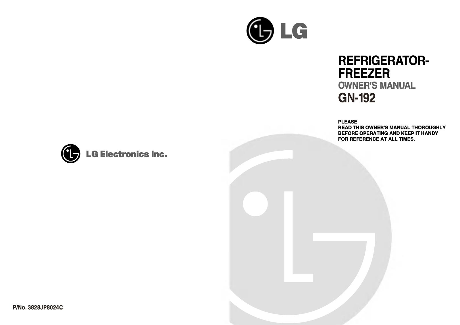 LG GN-192SLSK Manual book