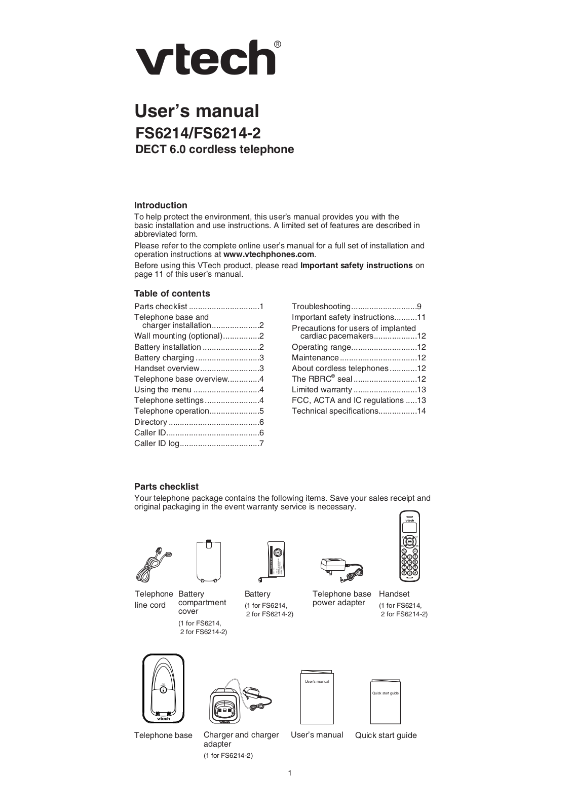 VTech Telecommunications 80 8528 00 User Manual