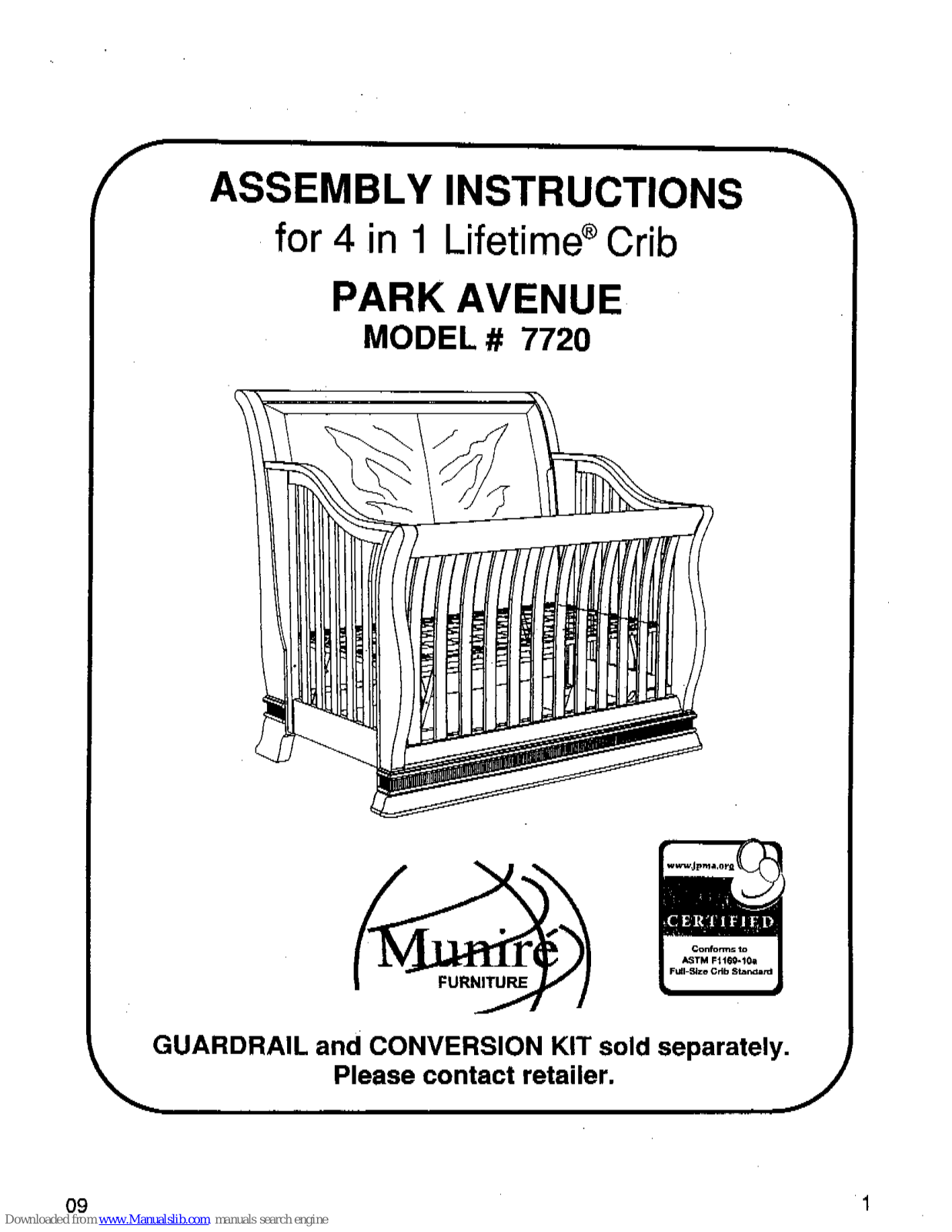 Munire Park Avenue 7720 Assembly Instructions Manual