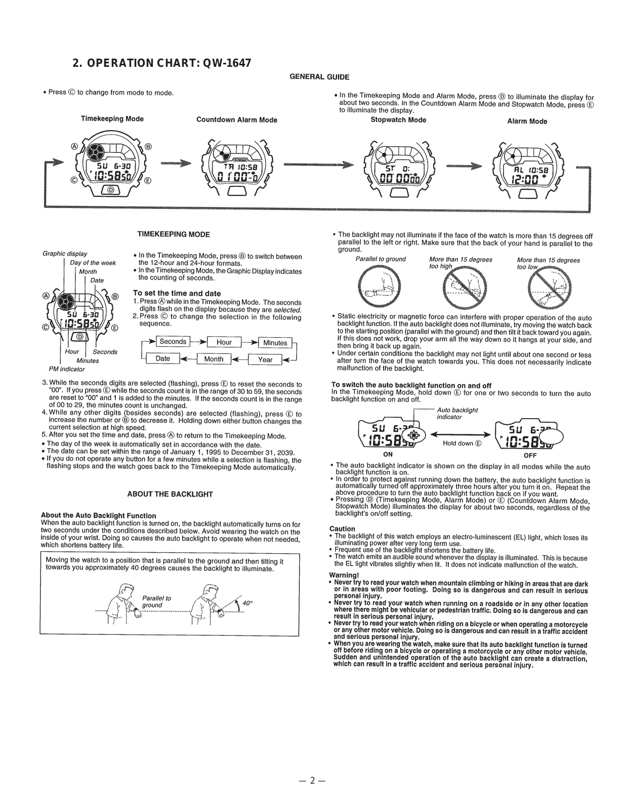 Casio 1647 Owner's Manual