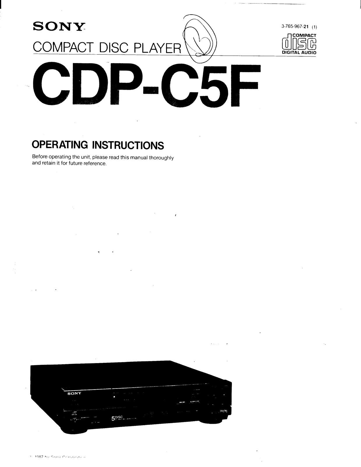 Sony CDP-C5F User Manual