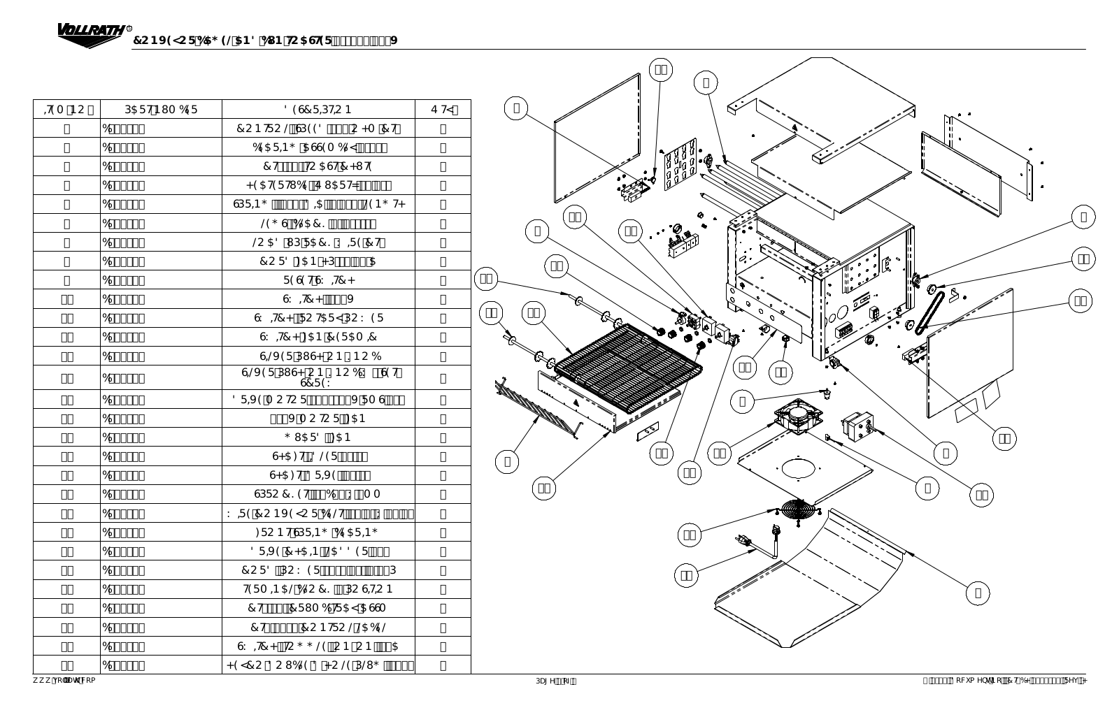 Vollrath CT4BH-2201400 Parts Manual