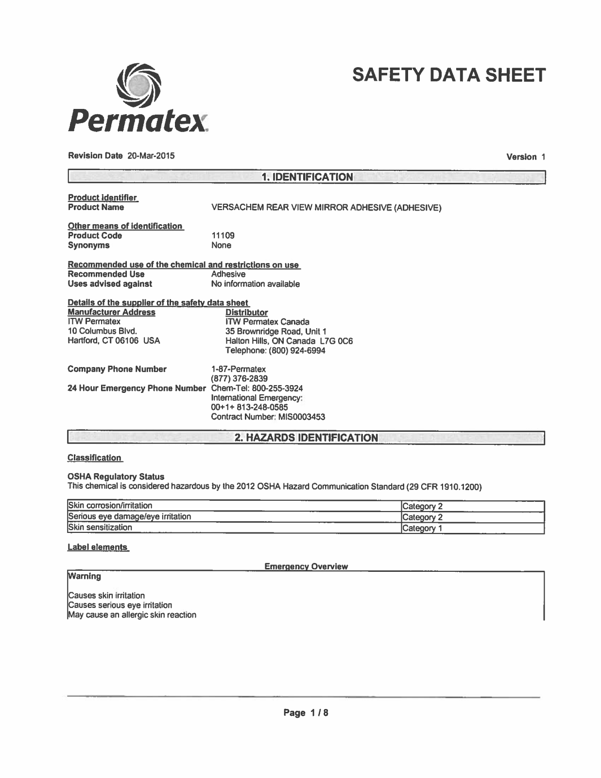 VersaChem 11109 User Manual