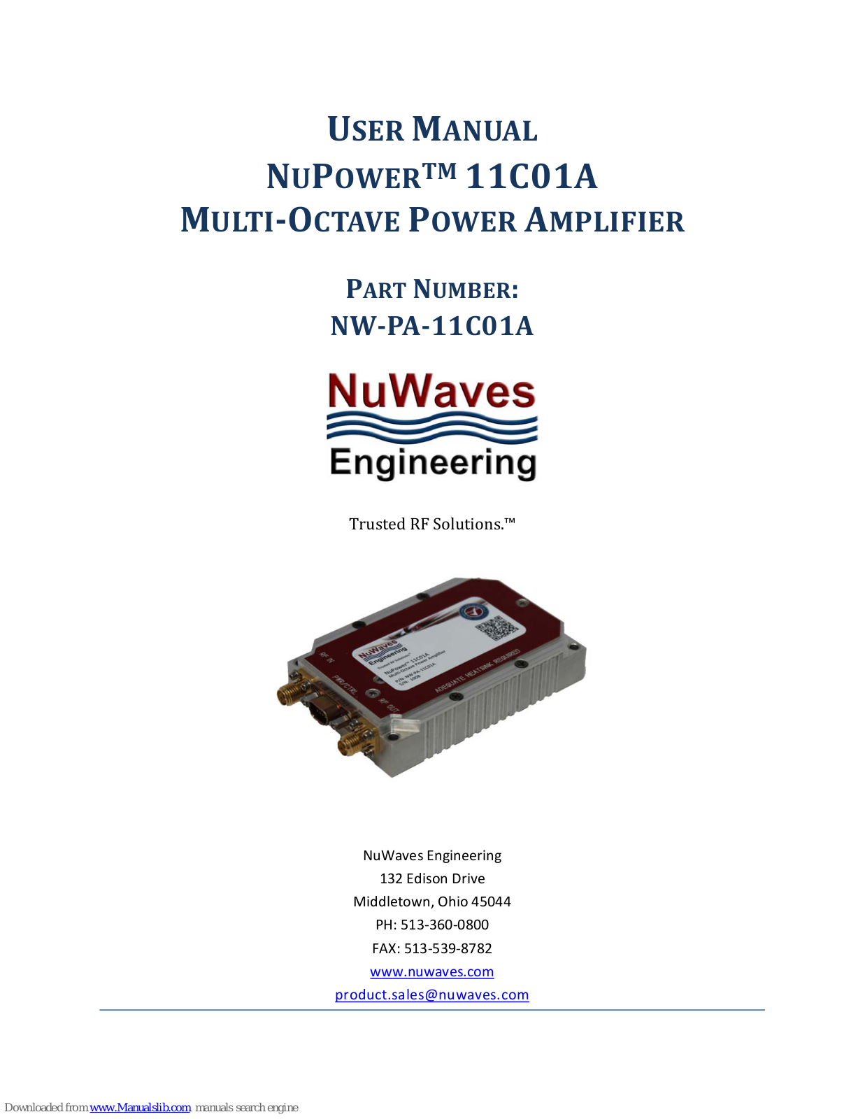 NuWaves Engineering NUPOWER 11C01A User Manual - ManualMachine.com