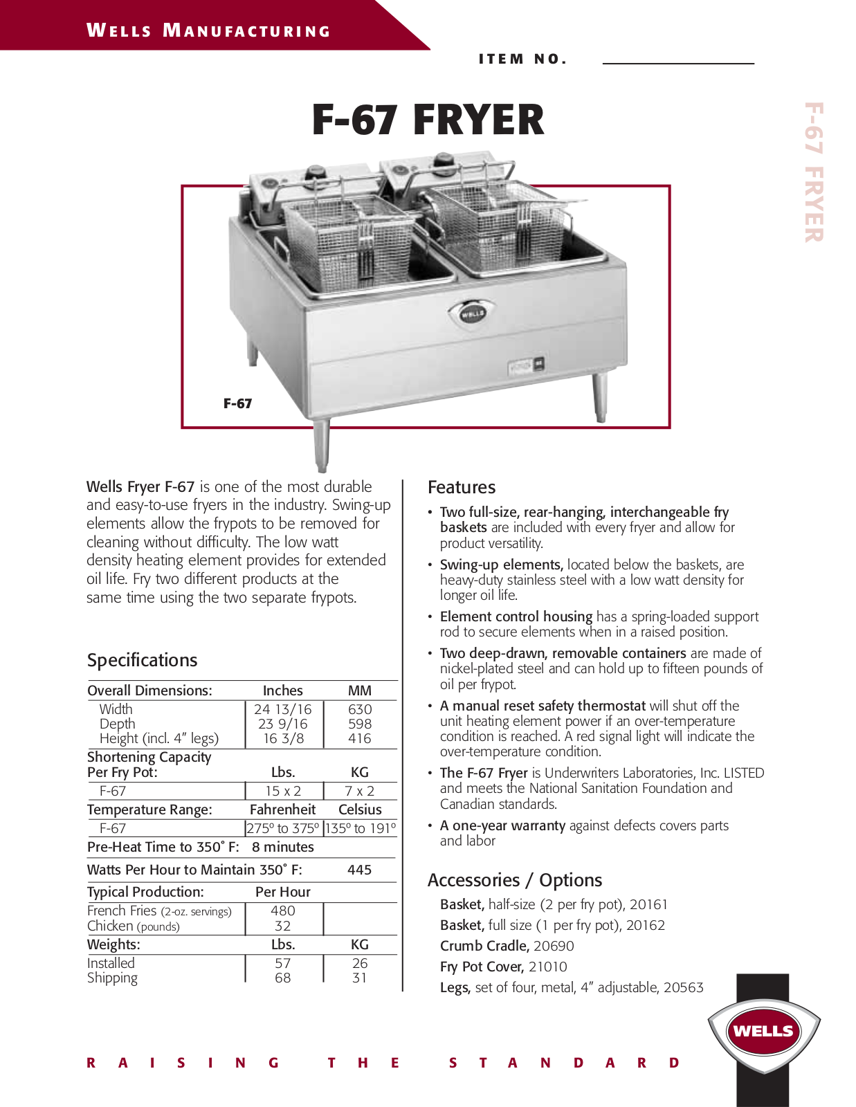 Wells F-67 User Manual