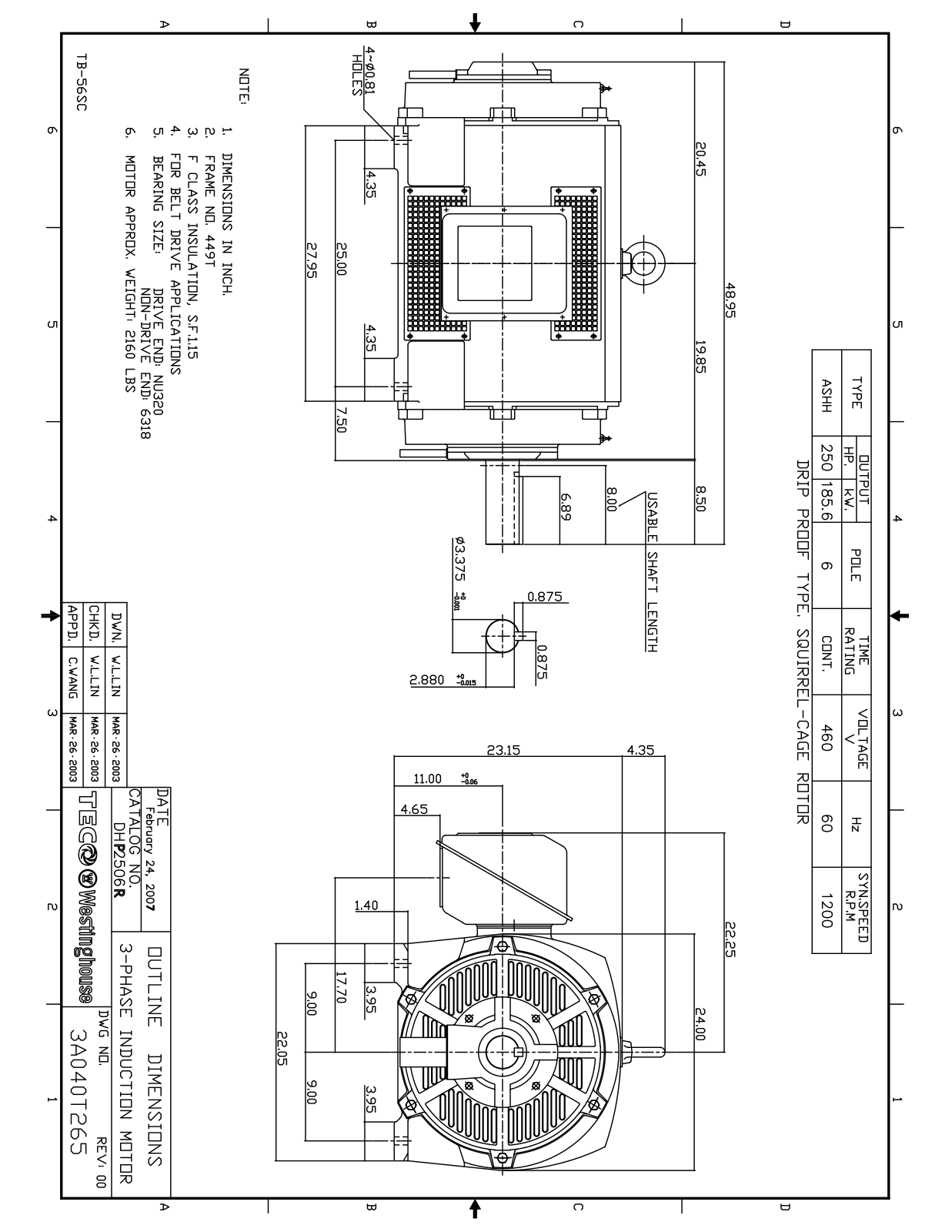 Teco DHP2506R Reference Drawing