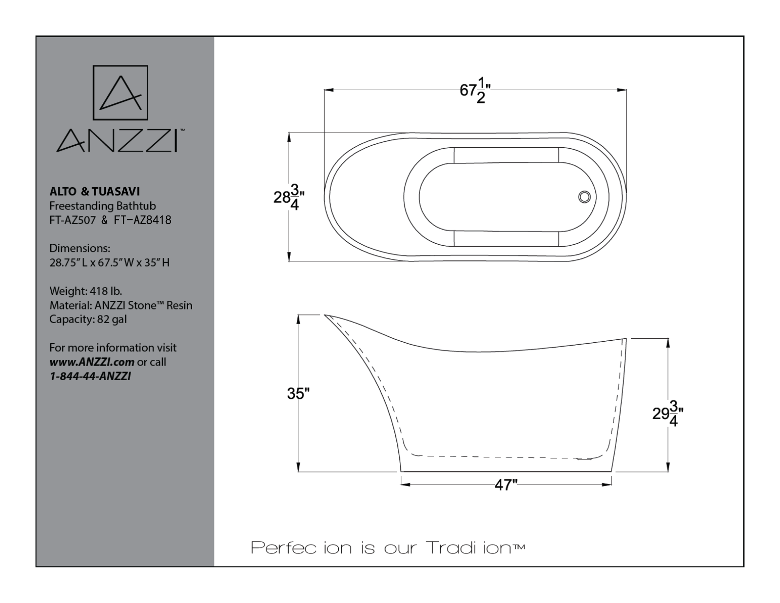 ANZZI BCYN1265 Dimensions - ManualMachine.com
