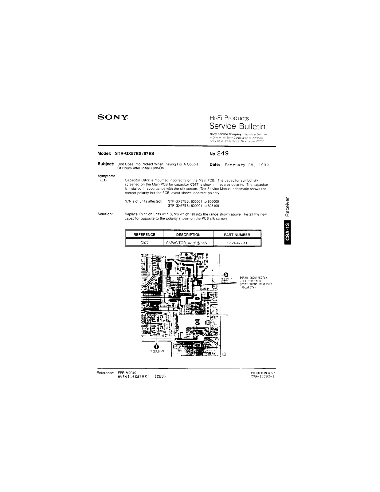 Sony STR-GX57ES, STR-GX67ES Service Manual