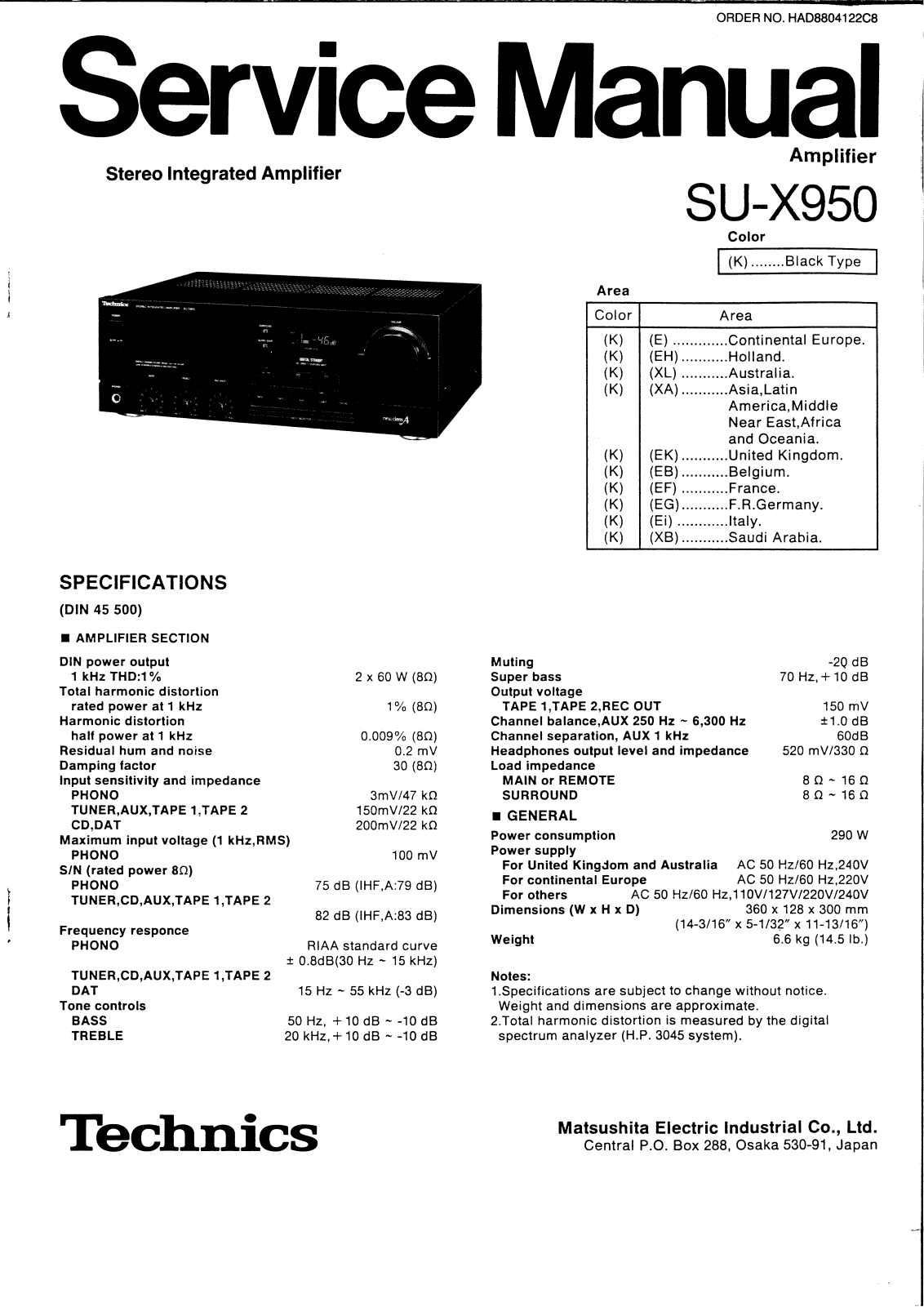 Technics SUX-950 Service manual