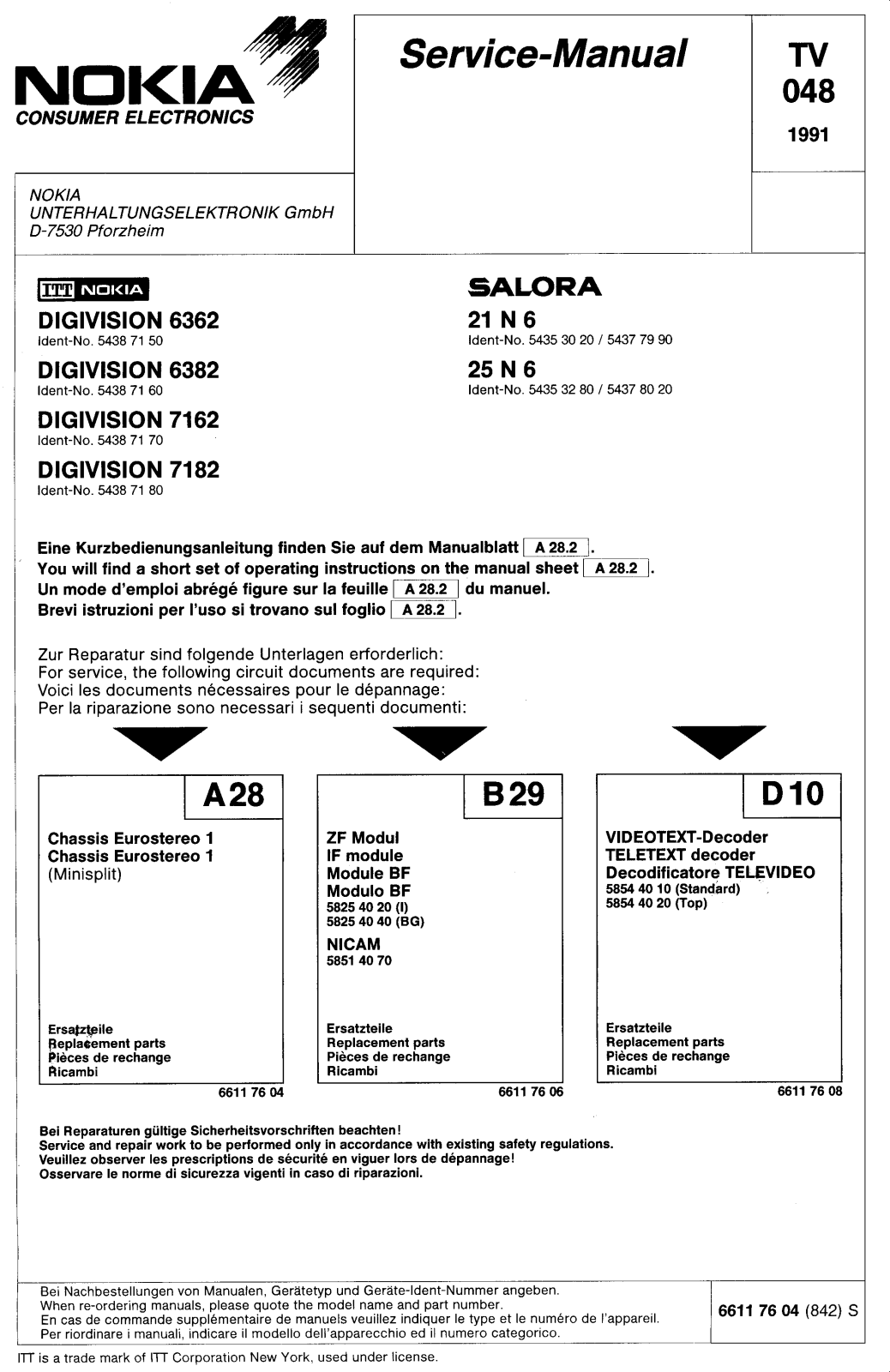 ITT 6362, 6382, 7162, 7182 Schematic