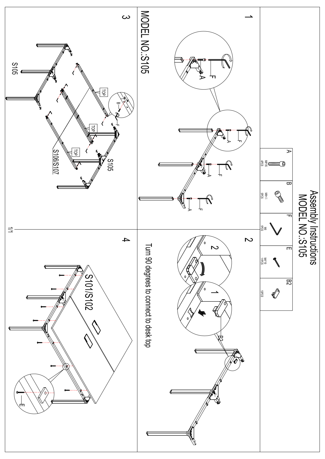 Boss S208, S105 Assembly Guide