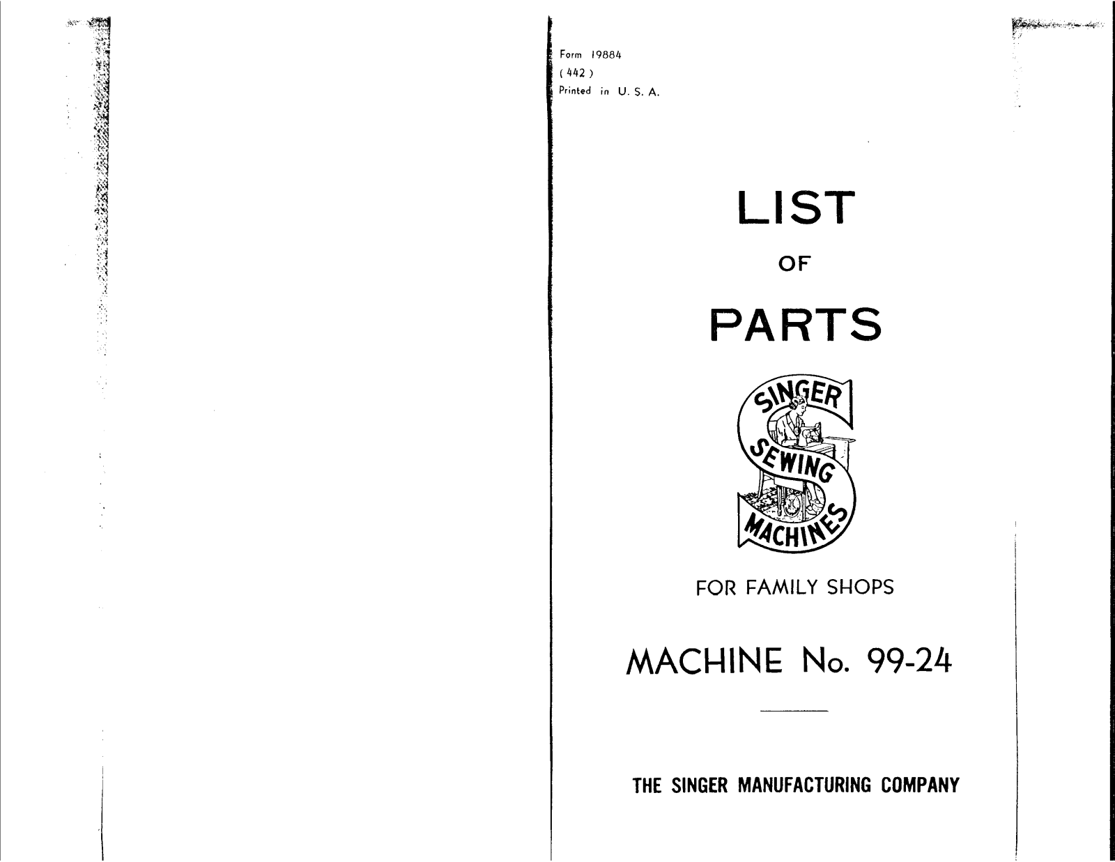 Singer 99-24 User Manual