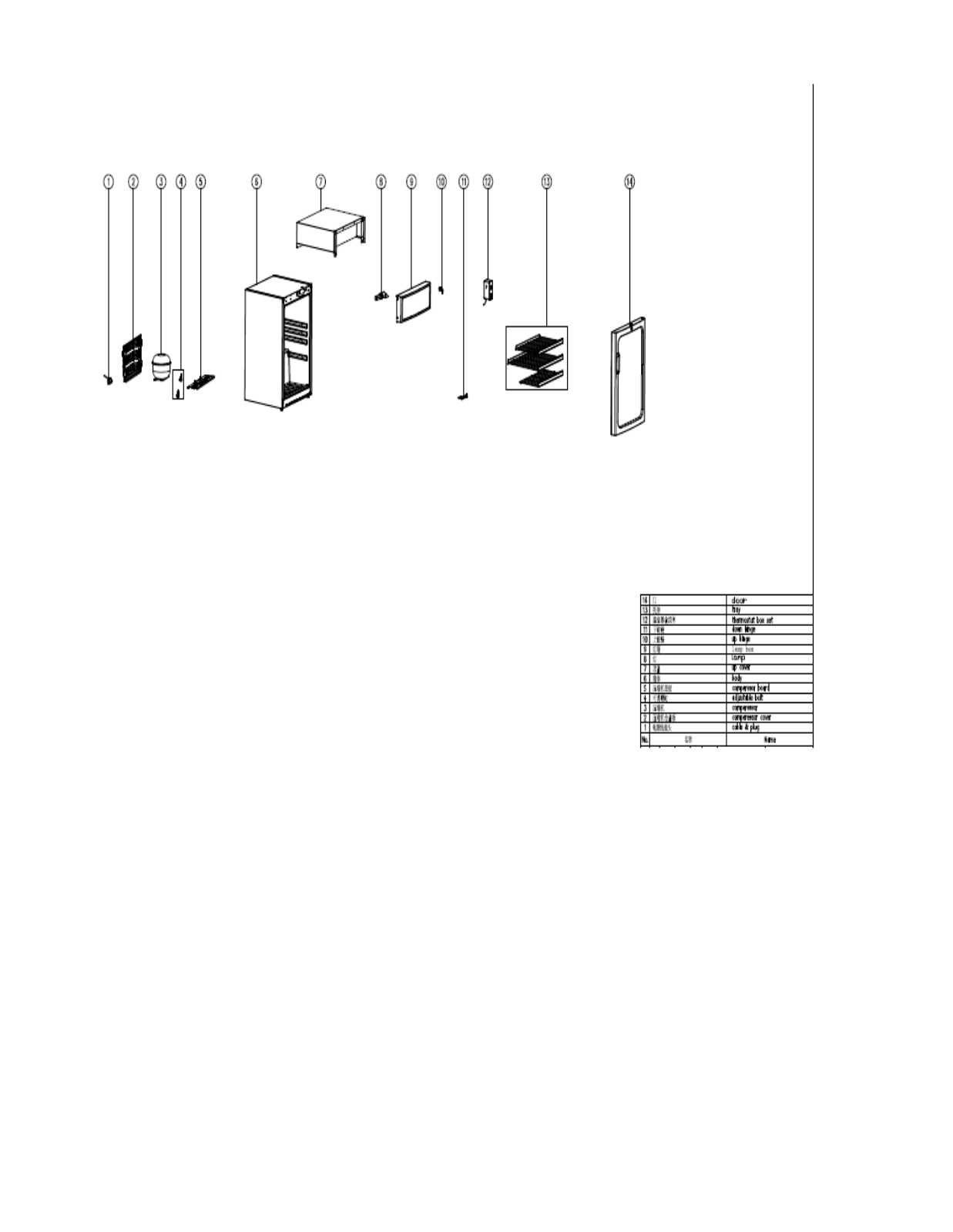 Avanti BCC6Q1BG Parts List