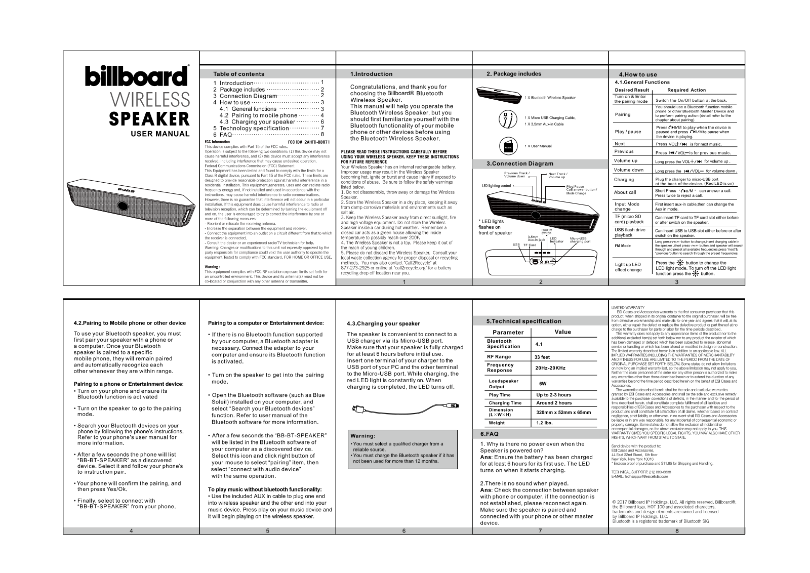 ESI Cases and Accessories BB871 User Manual