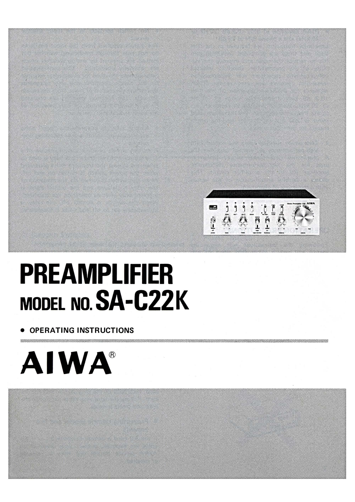 Aiwa SA-C22K Owners Manual